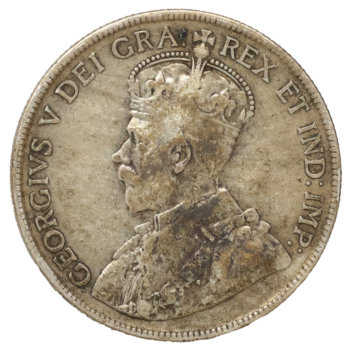 1920 Small 0 Canada 50-cents VG-F (VG10) Scratched, bent, or impaired