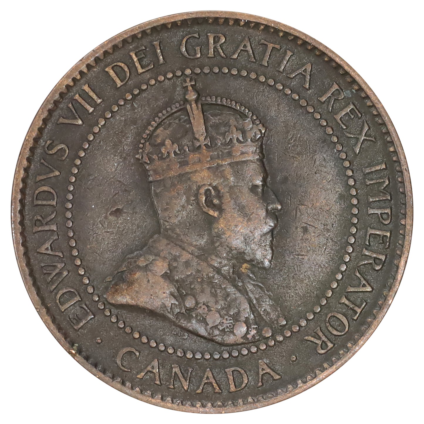 1902 Canada 1-cent F-VF (F15) Corrosion, spots, or impaired