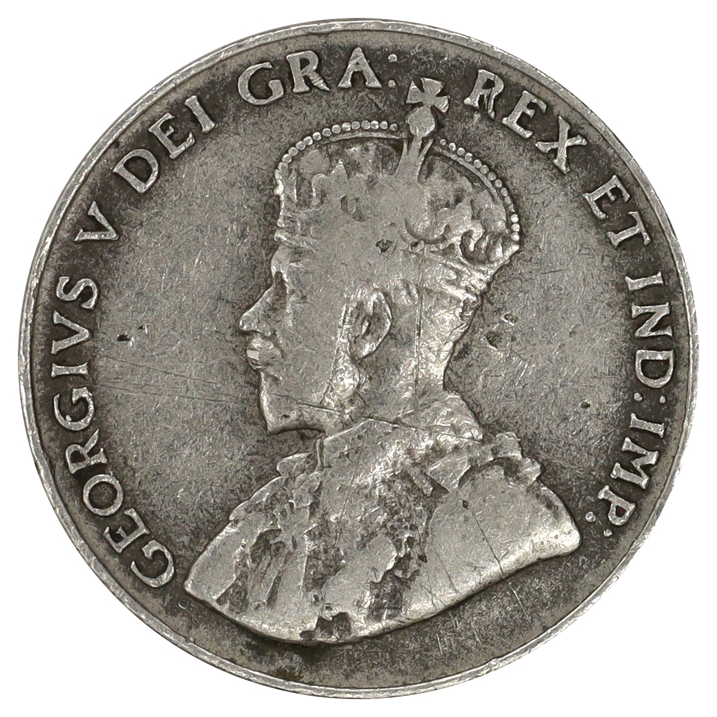 1925 Canada 5-cents Fine (F12) Scratched, nick, or impaired