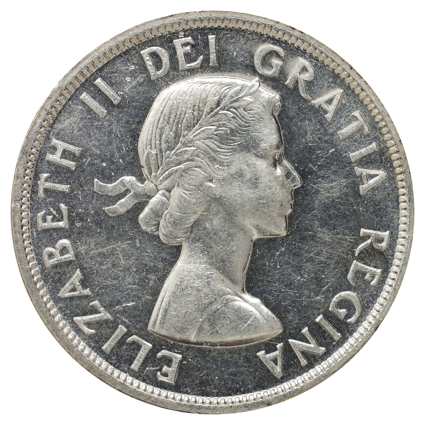 1955 Canada Dollar AU-UNC (AU55) Cleaned, scratched, or impaired