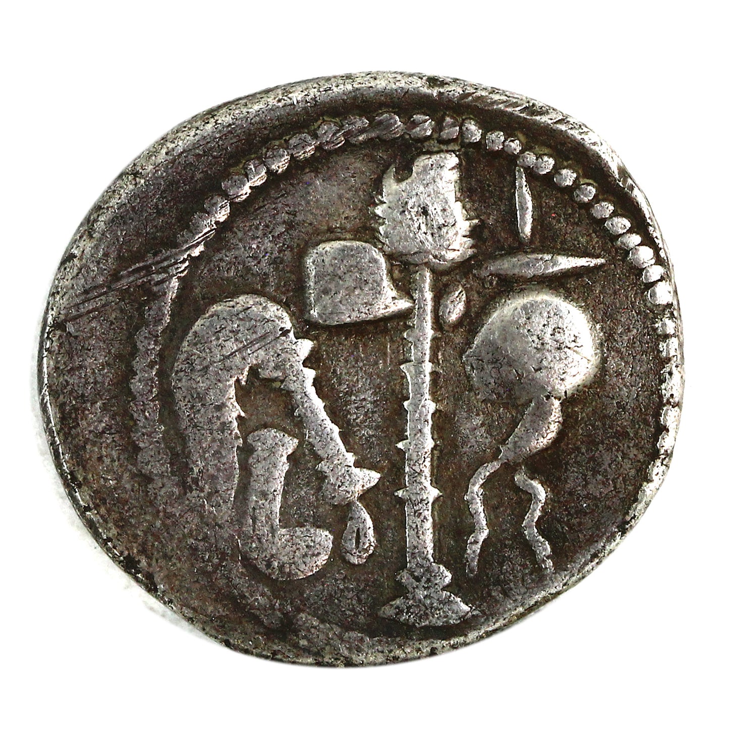 Ancient Rome 49BC Traveling Mint in Gaul Julius Caesar Silver Denarius Very Fine (VF20) $