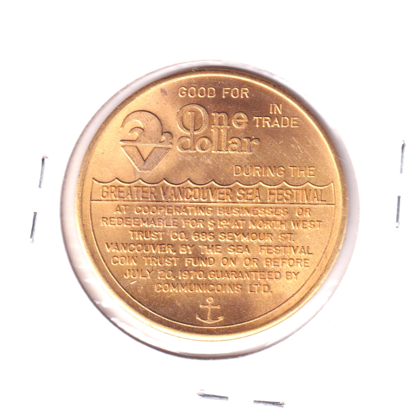 1970 Vancouver, BC Sea Festival Trade Dollar Token