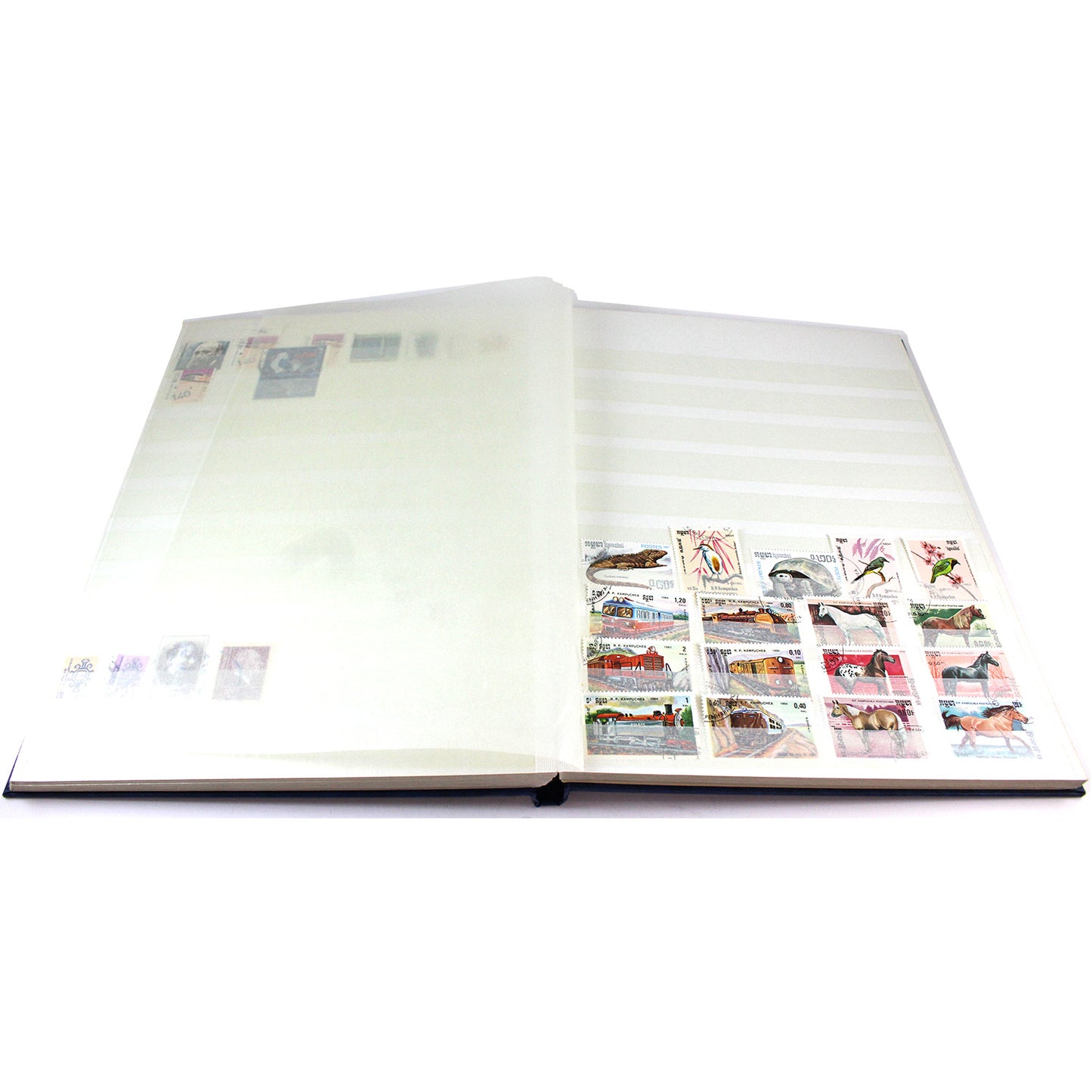 250+ World Stamps in Blue Binder