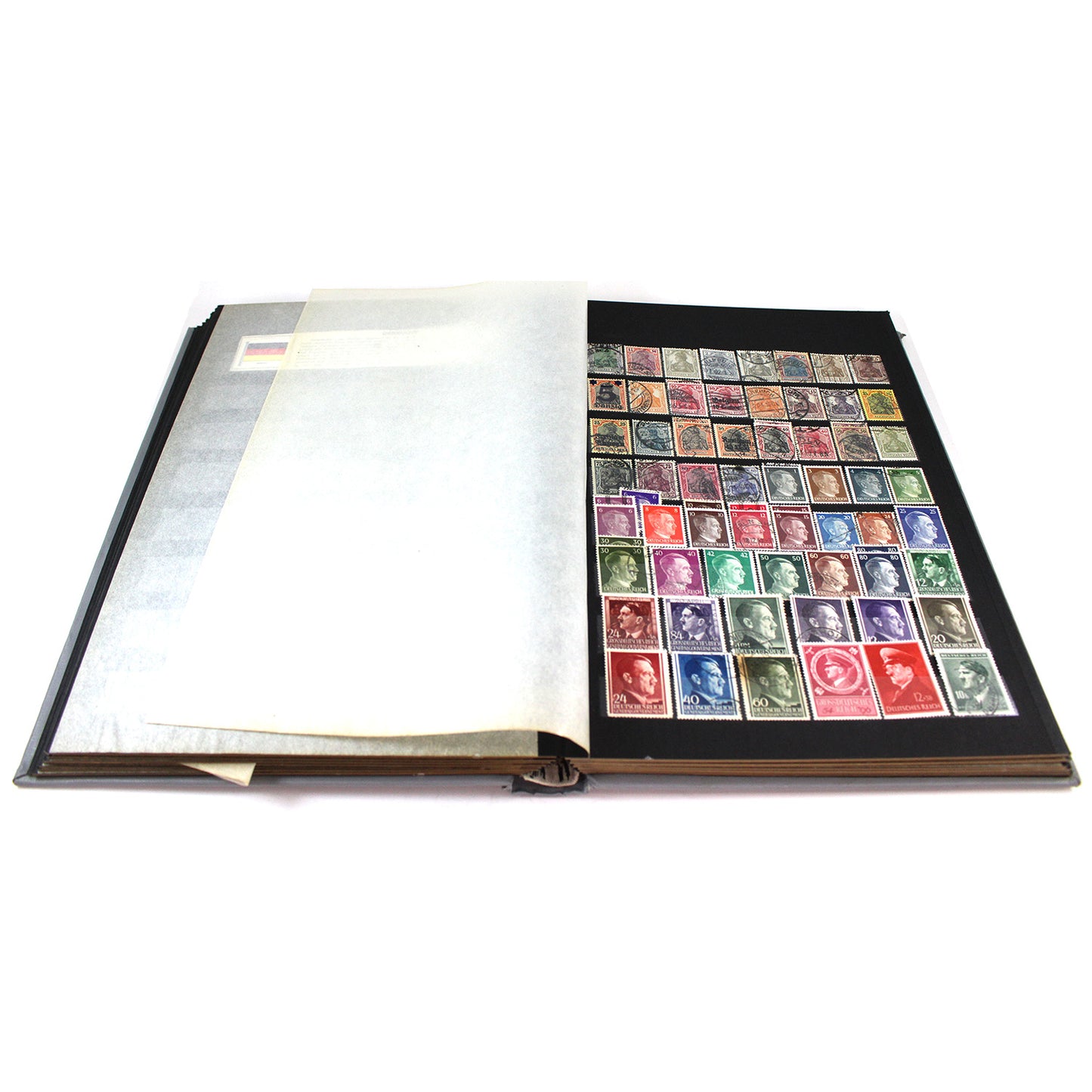 250+ World Stamps, Mostly Mint in Grey Binder