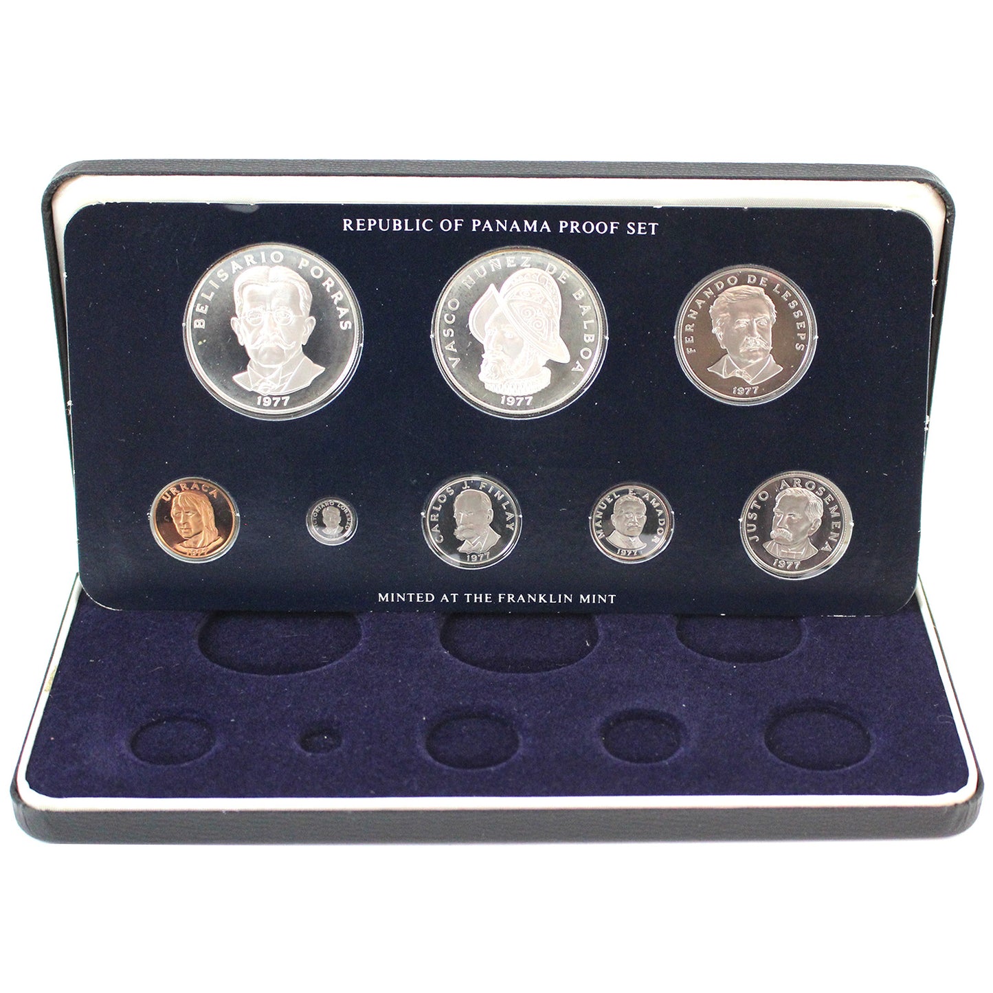 1977 Republic of Panama 8 Coin Proof Set (light toning)