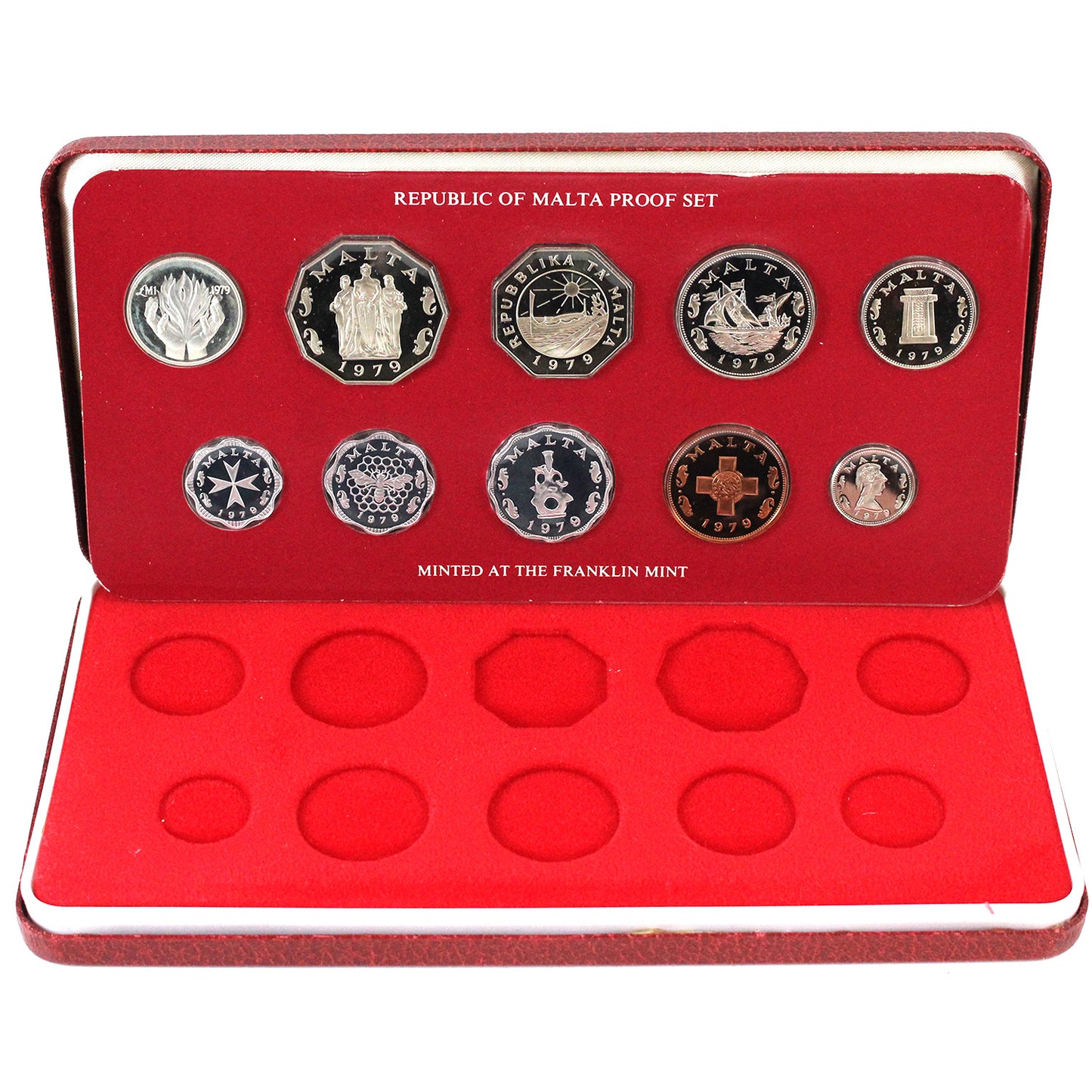 1977 Republic of Malta Decimal Proof Set (lightly toned)