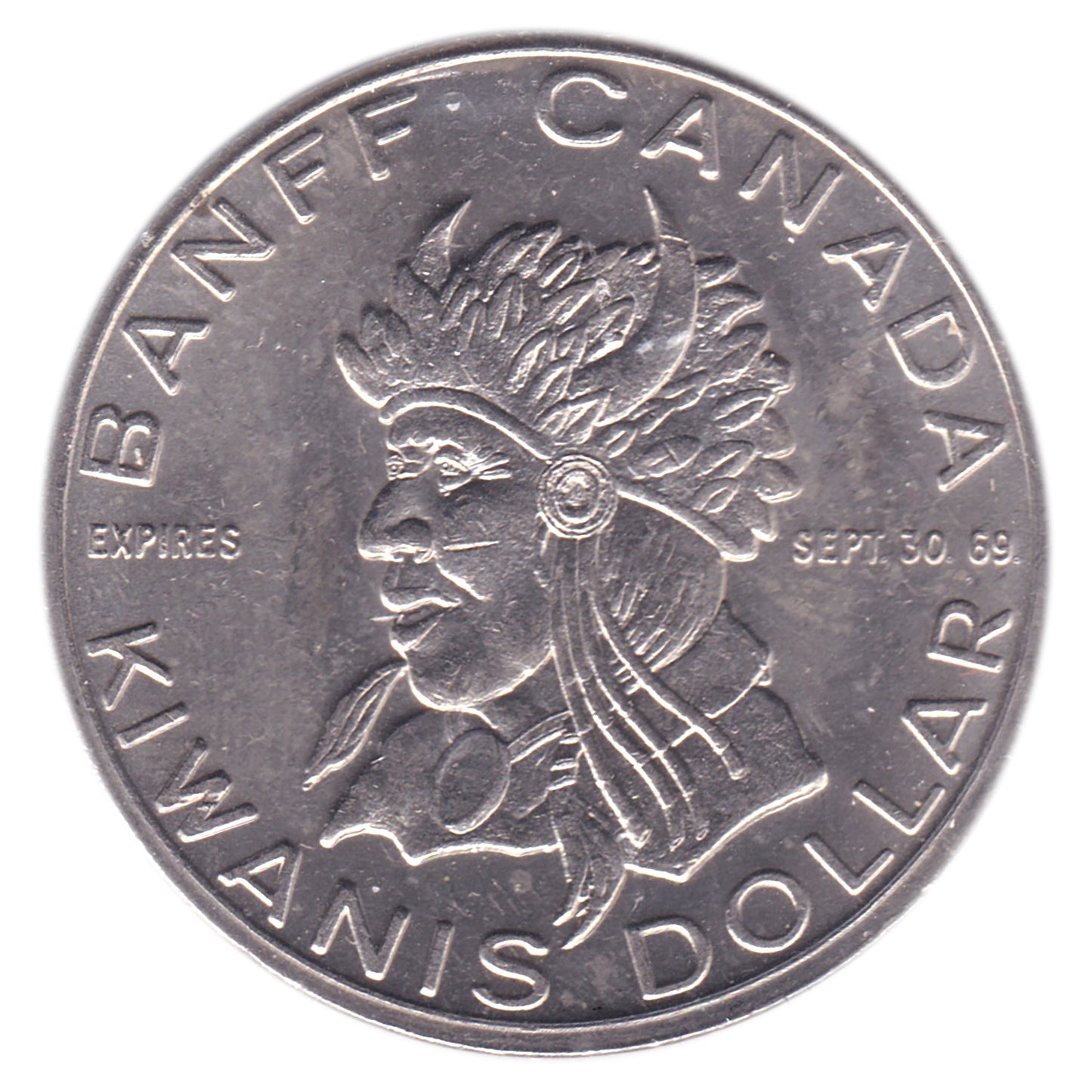 1969 Banff, AB Indian Days Kiwanis Dollar Token