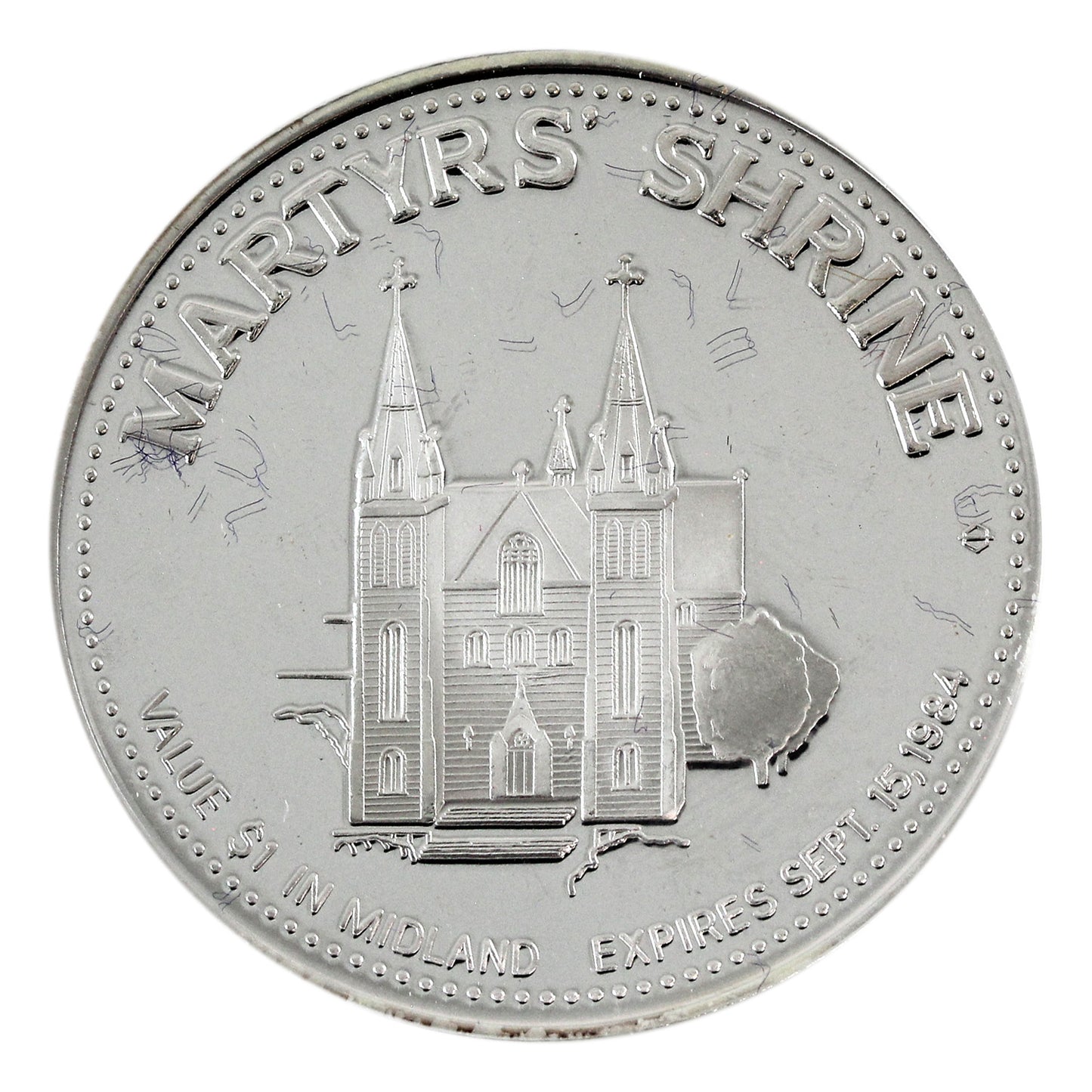 1984 Midland, ON, Silver Trade Dollar: Shrine & Papal Visit In Case (No Tax)