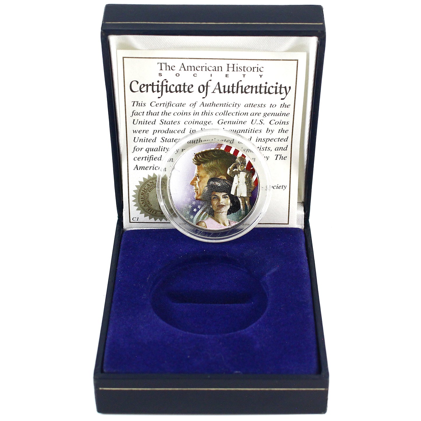 1964 American Historic Society John F. Kennedy Half Dollar in Case (Scratched)