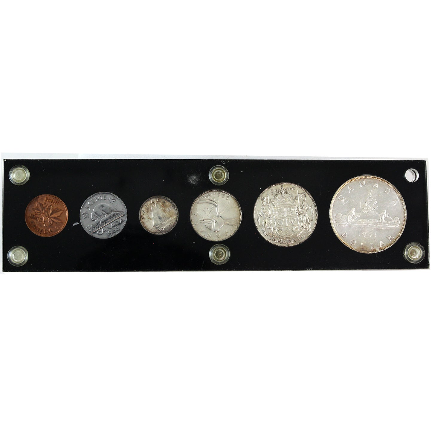 1953 Canada Year Set in Vintage screw style holder. Sold as is.
