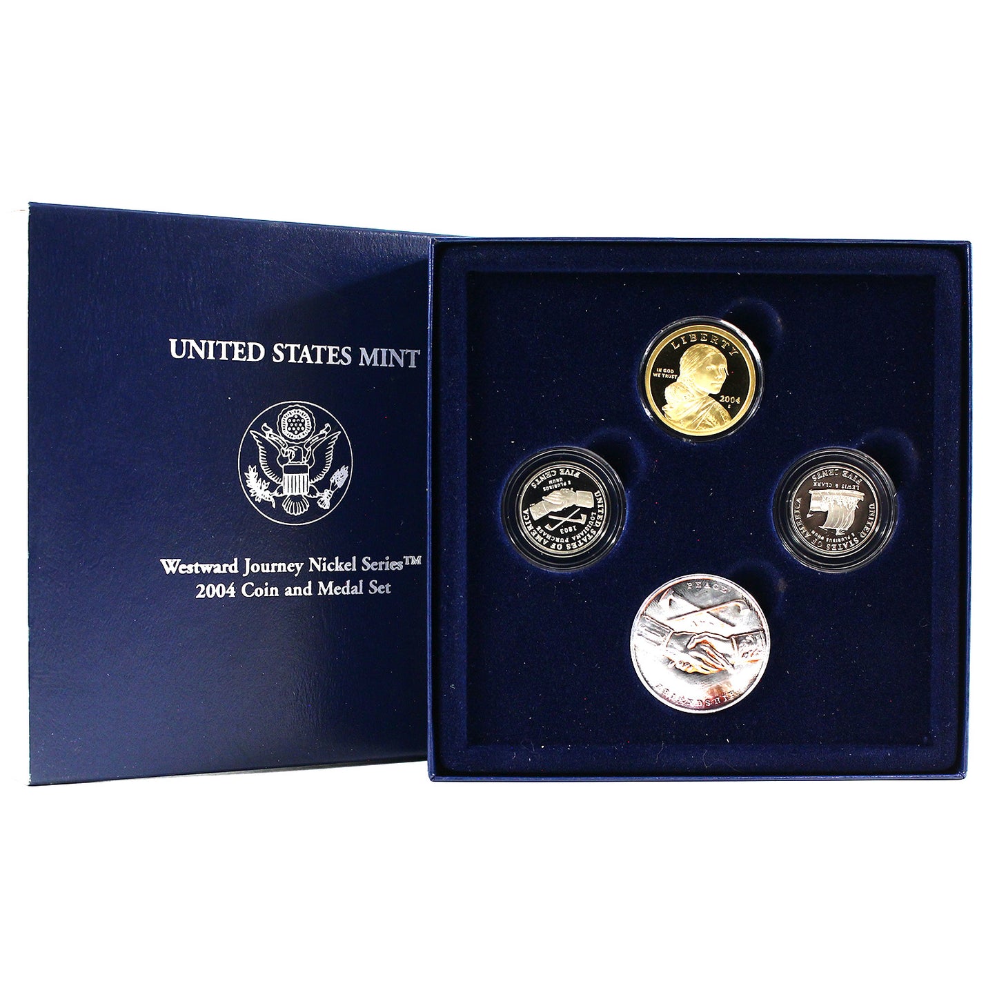 2004 US Mint Westward Journey Nickel Series 3-Coin and Medal Set (Toned)