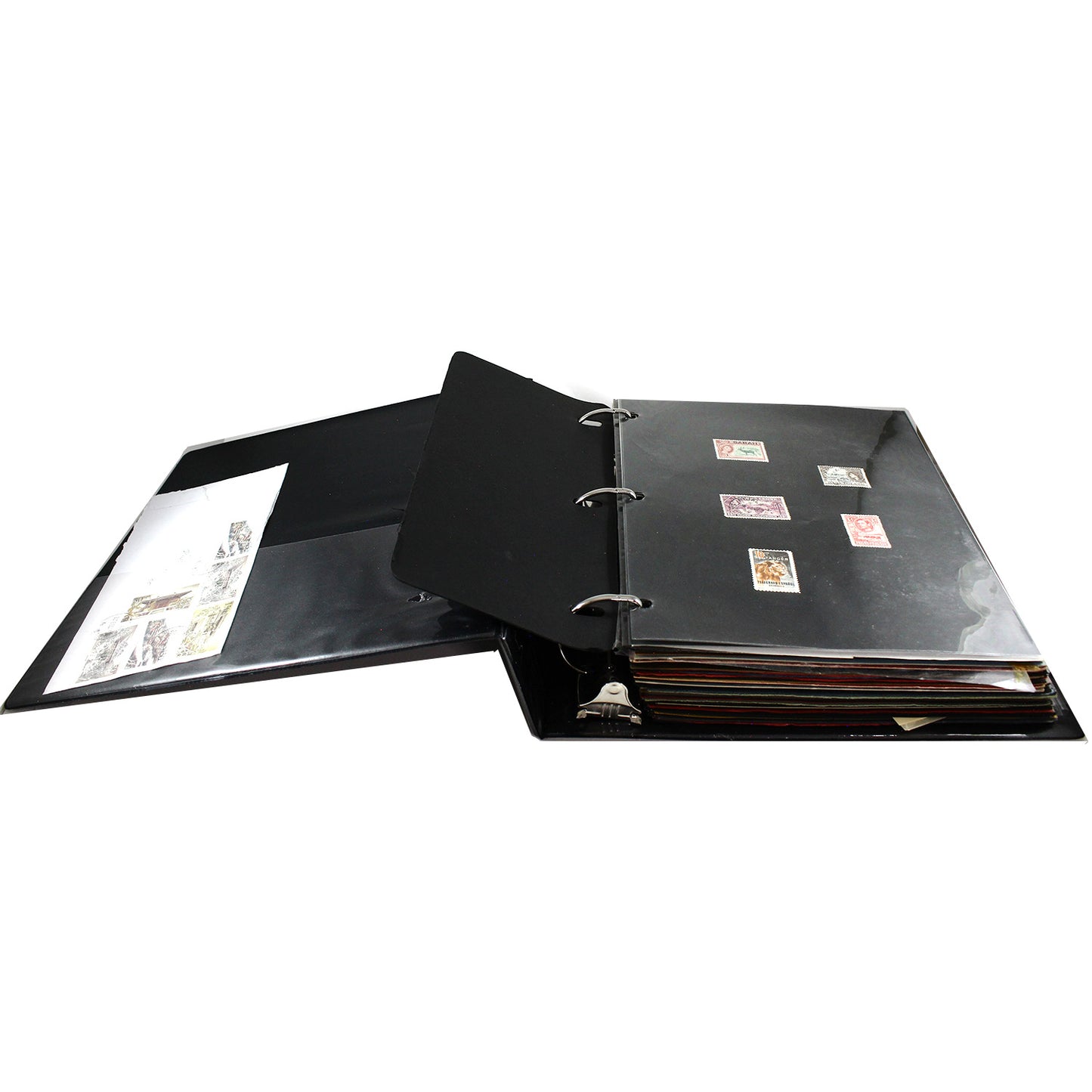 Lot of 250+ World Stamps in Black Binder, 250Pcs.
