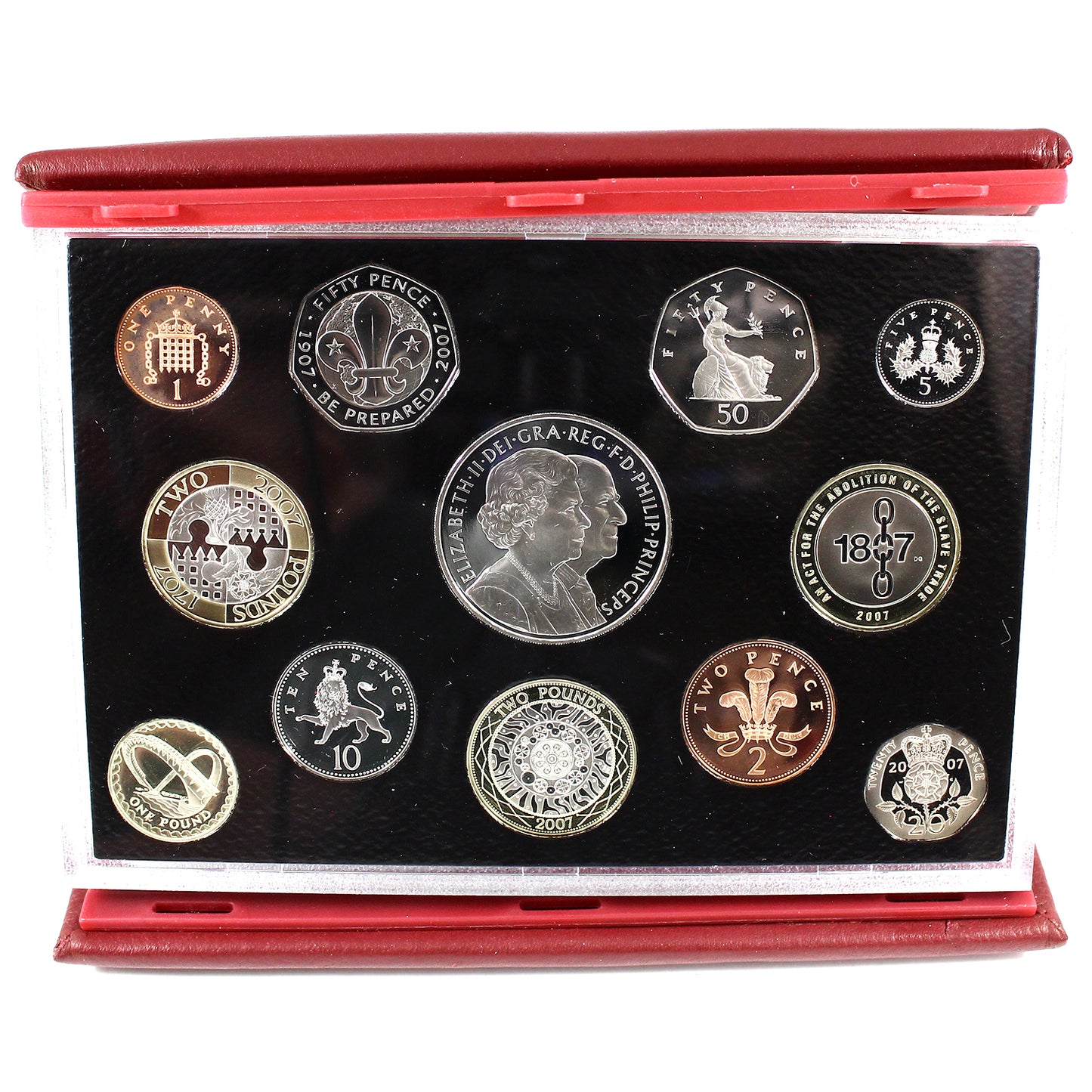 2007 UK Proof 12-Coin Set in Deluxe Case (Impaired)