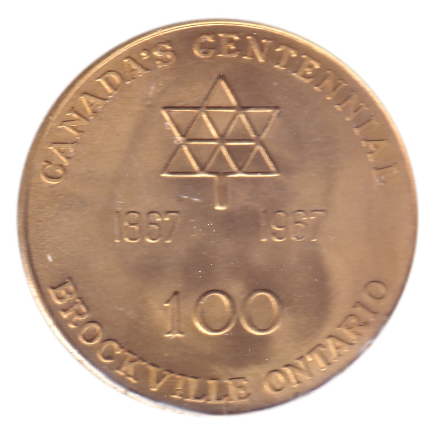 1967 Brockville, ON Canada's Centennial $1 Brass Trade Token