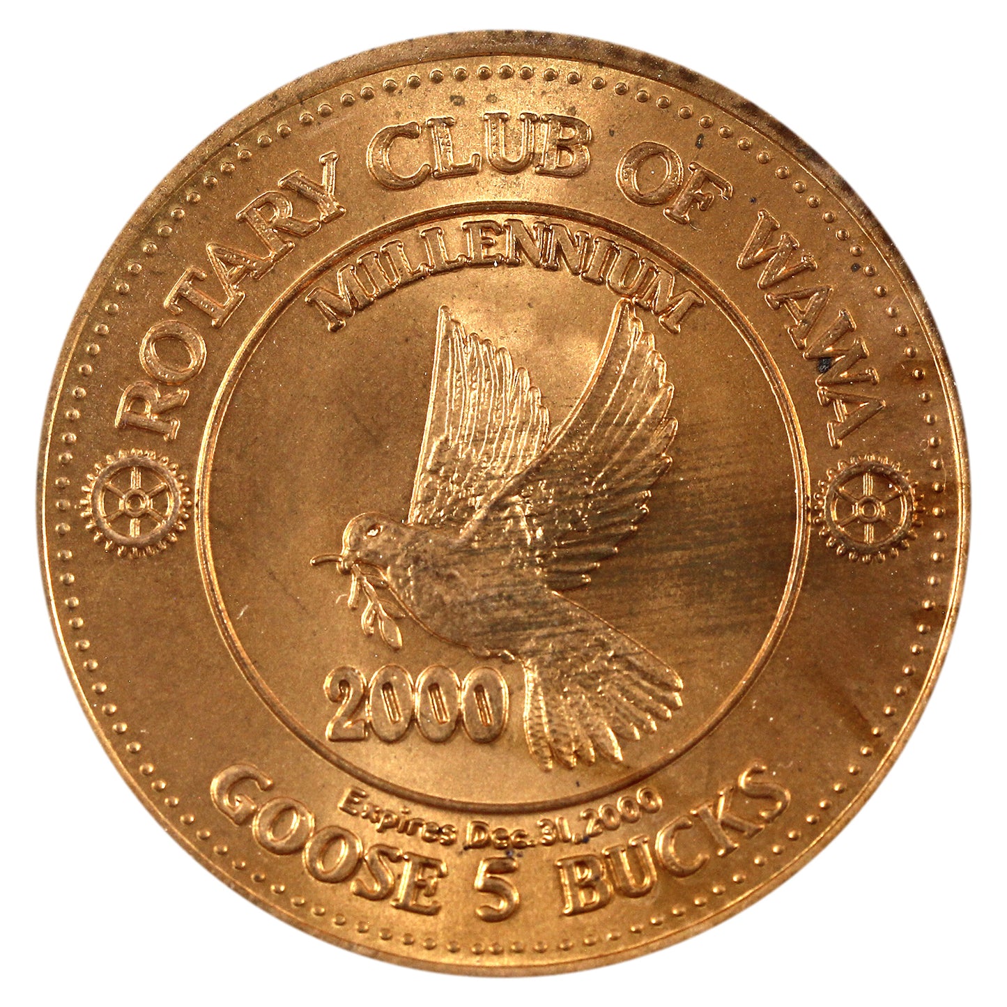 2000 Wawa Ontario, Rotary Club 5 Goose Bucks Trade Token