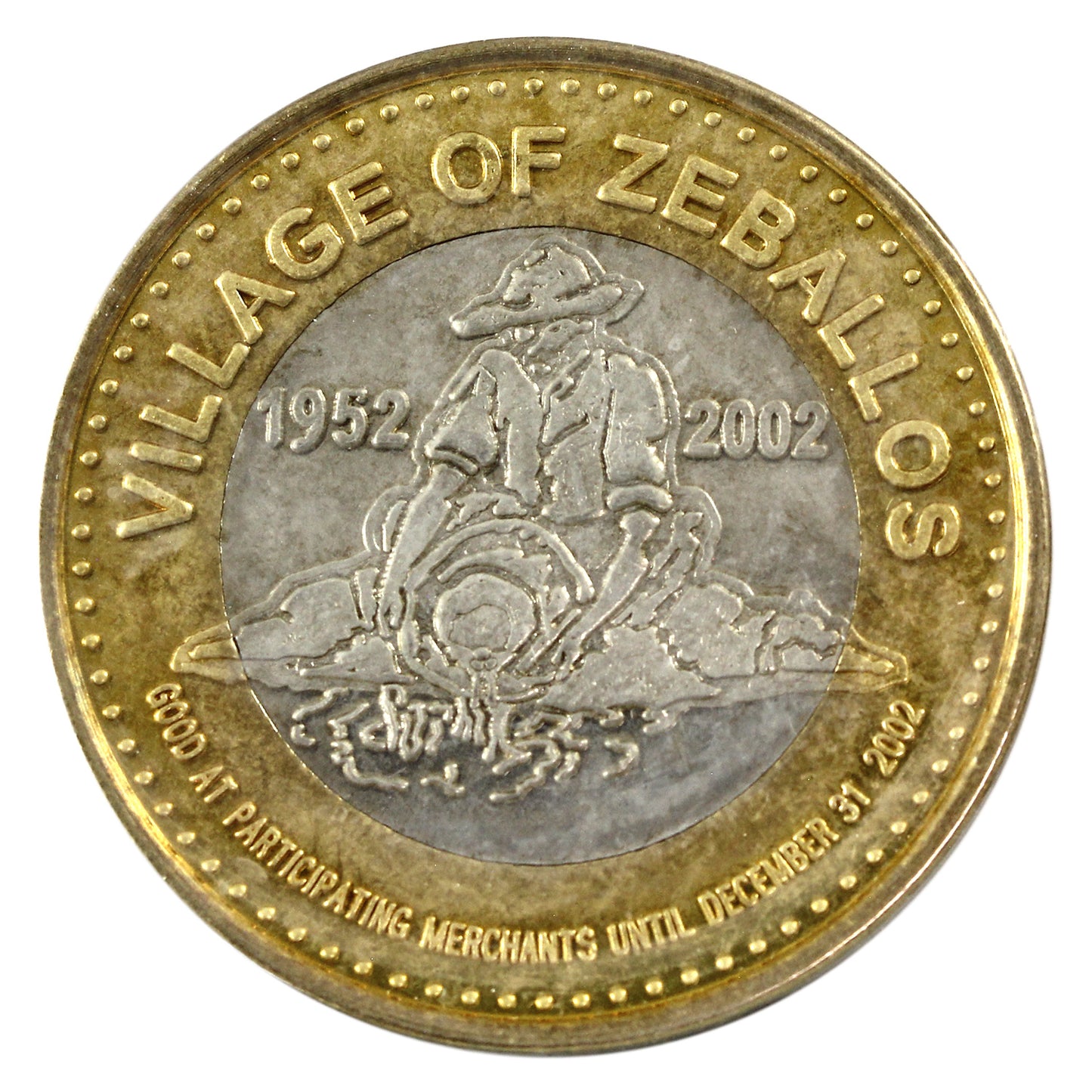 2002 Zeballos, British Columbia $5 Bi-Metallic Token
