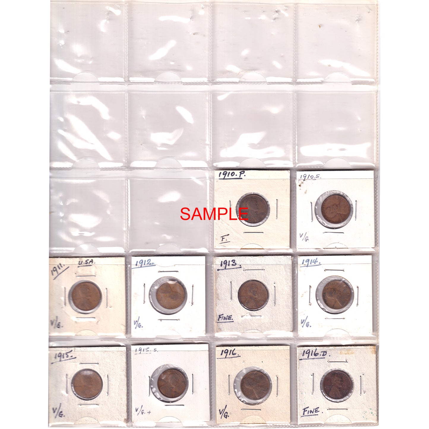Lot of 100+ USA Cent Collection in White Binder