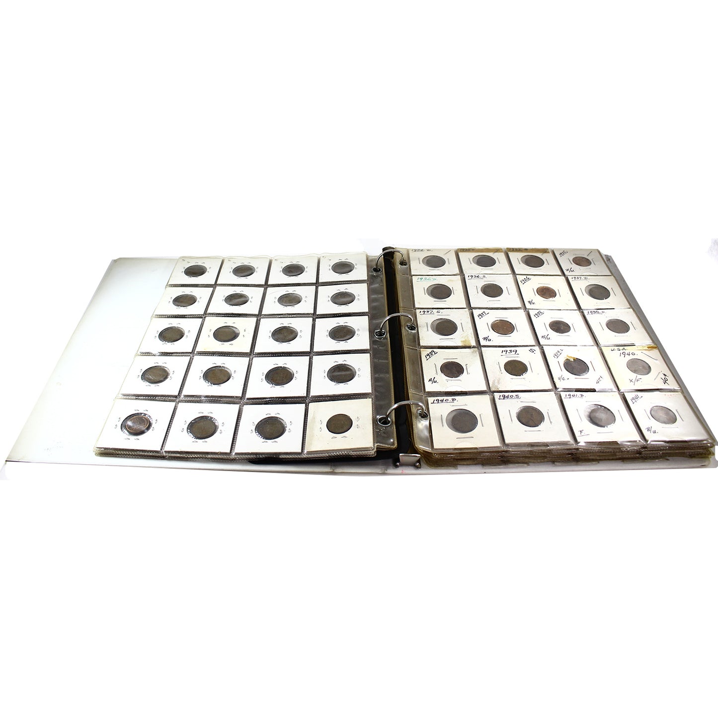 Lot of 100+ USA Cent Collection in White Binder