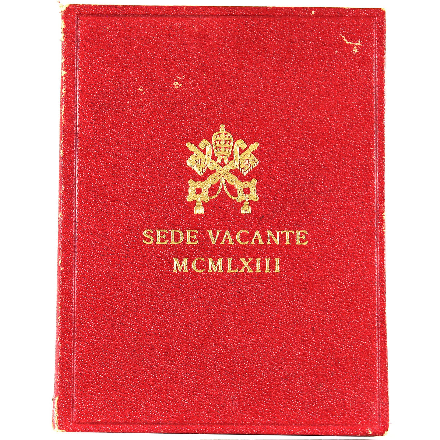 1963 Vatican 500 Lire Sede Vacante MCMLXIII Silver Coin in Small Red Album (Impaired)