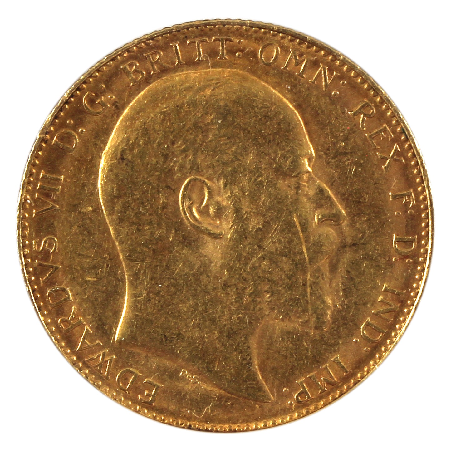 Australia 1910P Gold Sovereign Almost Uncirculated (AU50) Scratched