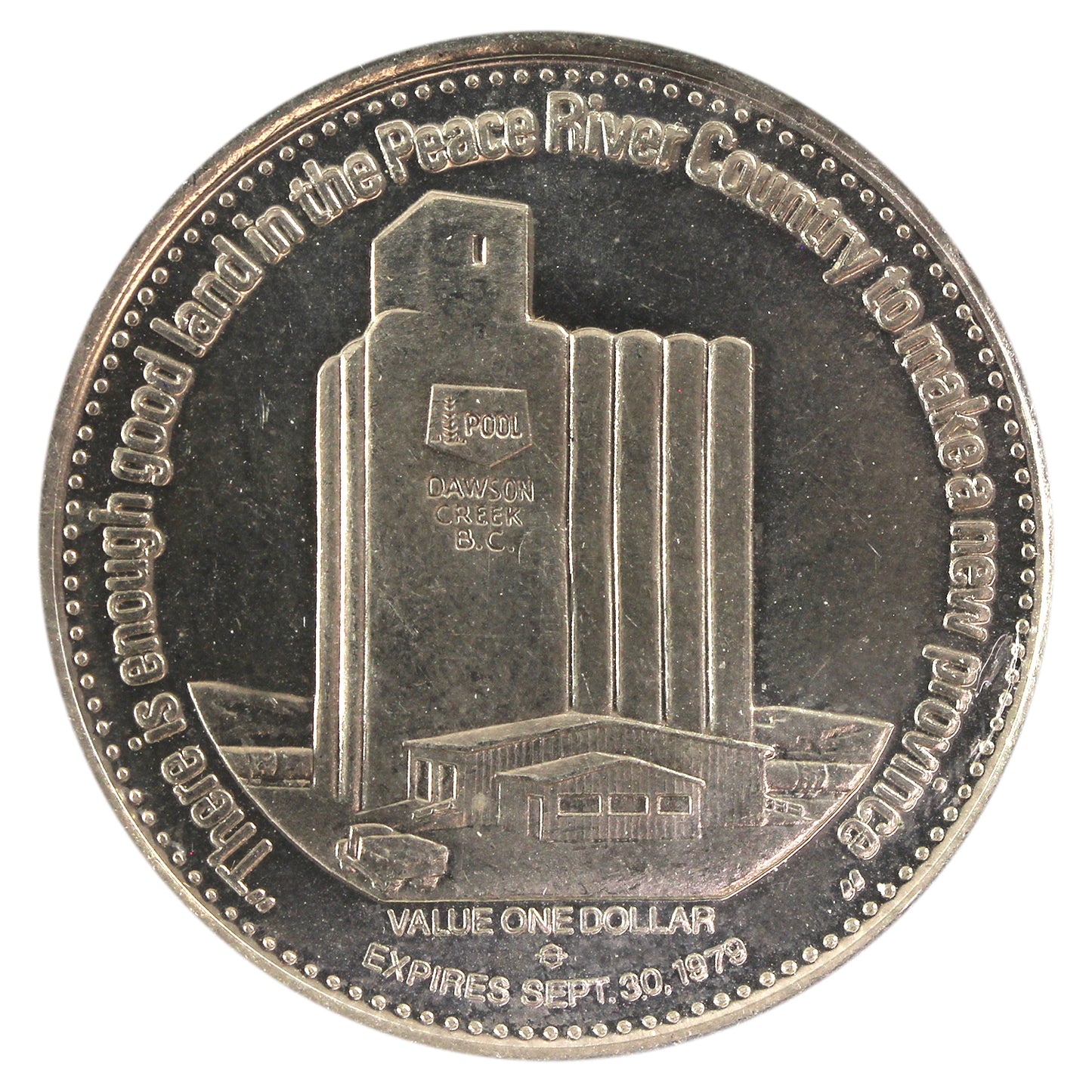 1979 Dawson Creek, BC George M. Dawson Centenary $1 Trade Token