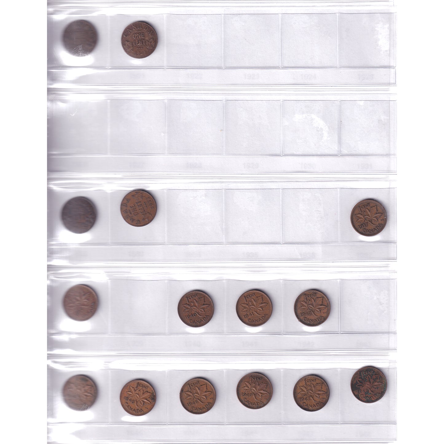 1899-2011 Canada 1-cent Collection in Black Album