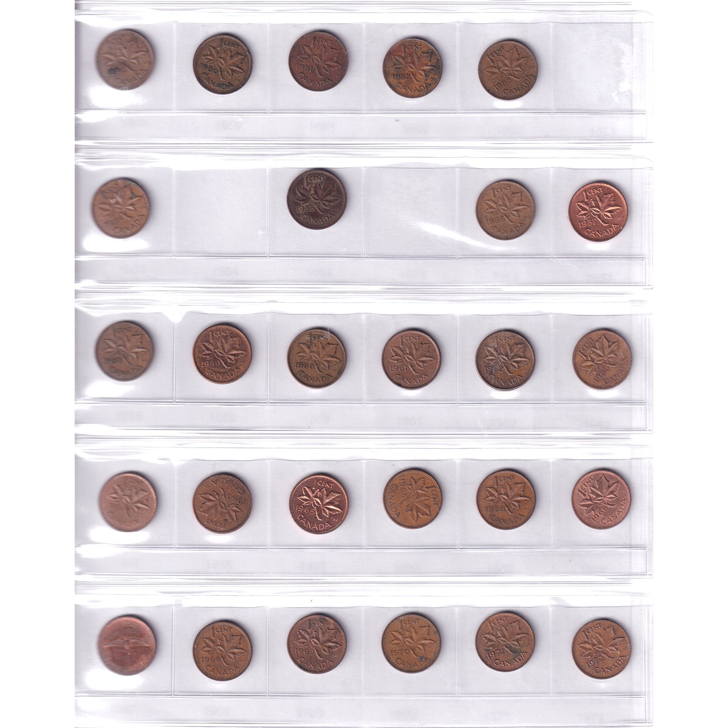 1899-2011 Canada 1-cent Collection in Black Album