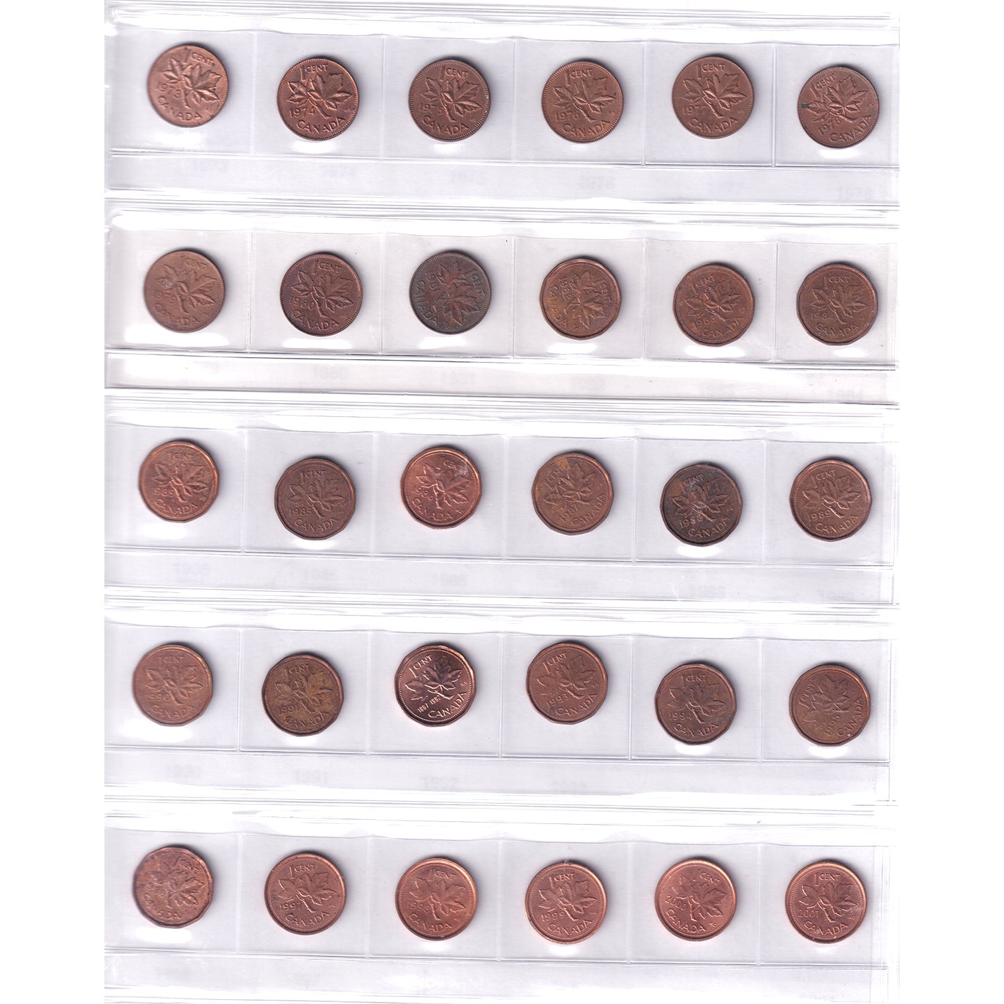 1899-2011 Canada 1-cent Collection in Black Album