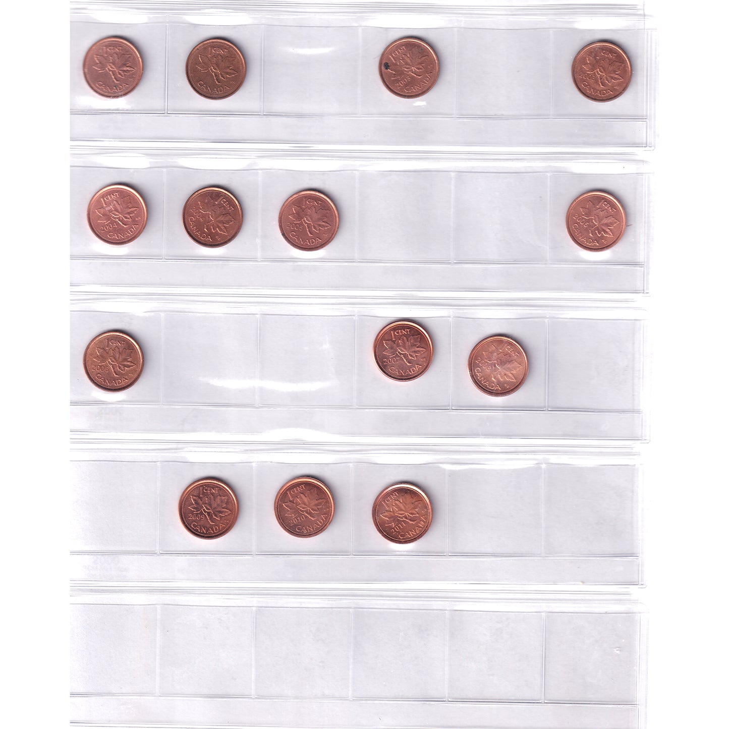 1899-2011 Canada 1-cent Collection in Black Album