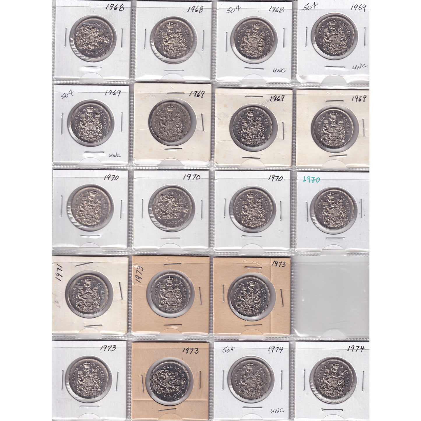 1968-2025 Canada 50-cent Collection in Blue Binder