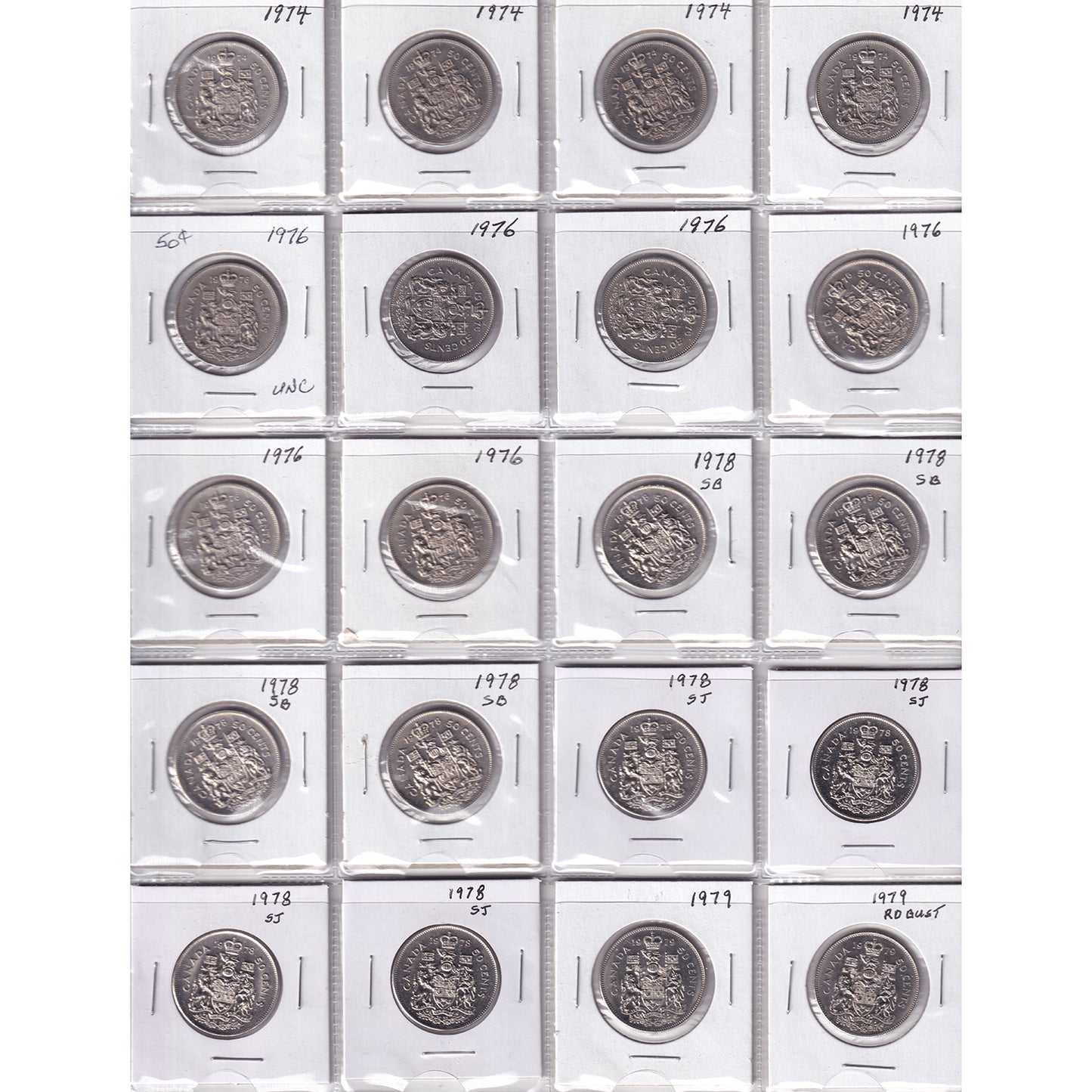 1968-2025 Canada 50-cent Collection in Blue Binder
