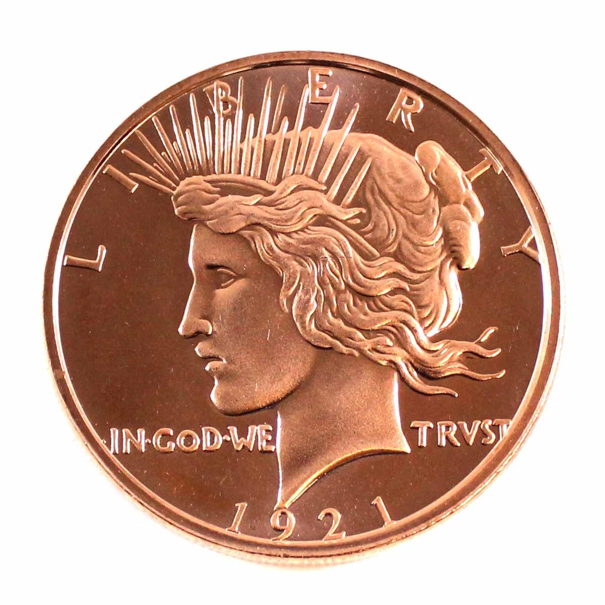 1921 Peace Dollar Portrait 1oz. .999 Fine Copper