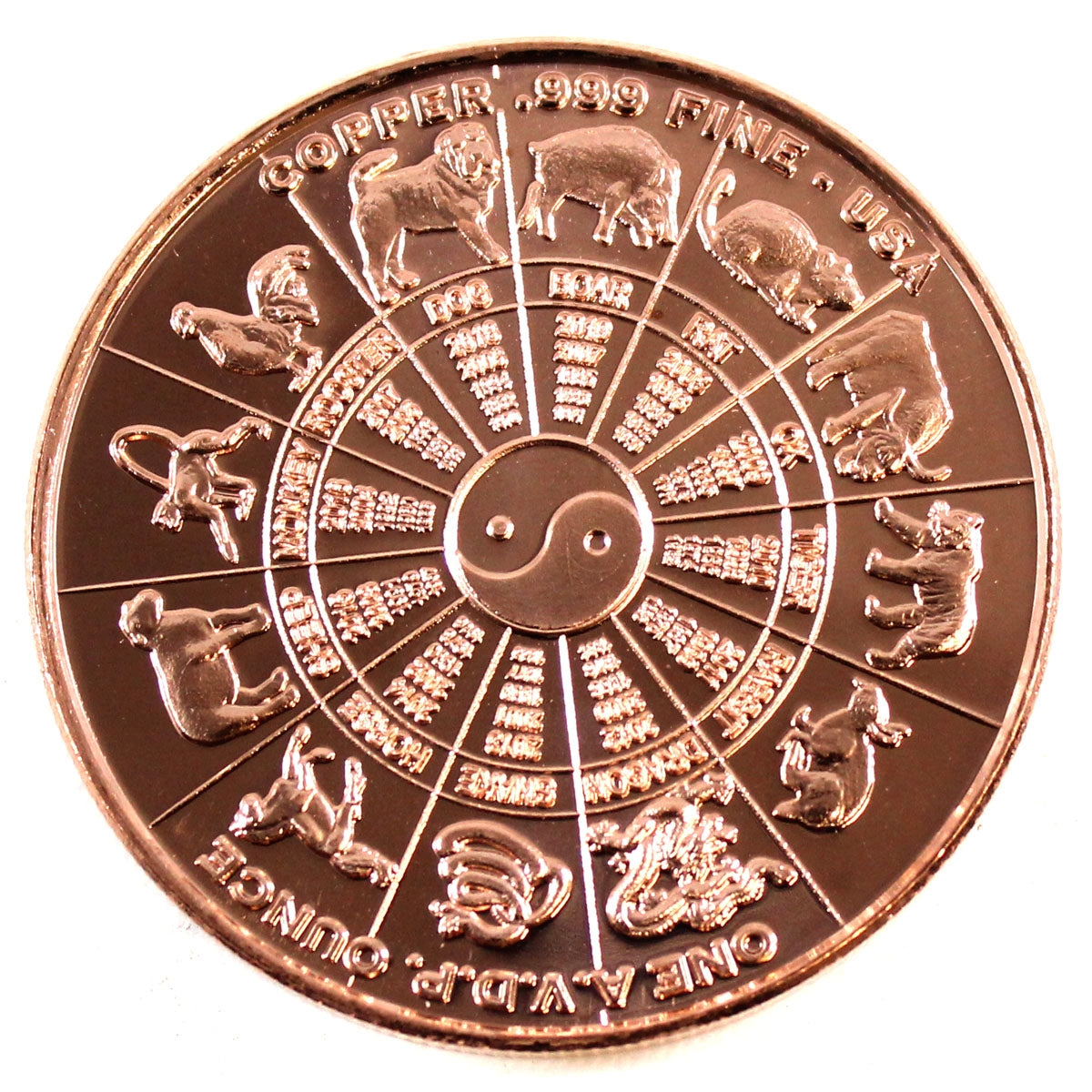 Zodiac Taurus 1oz. .999 Fine Copper