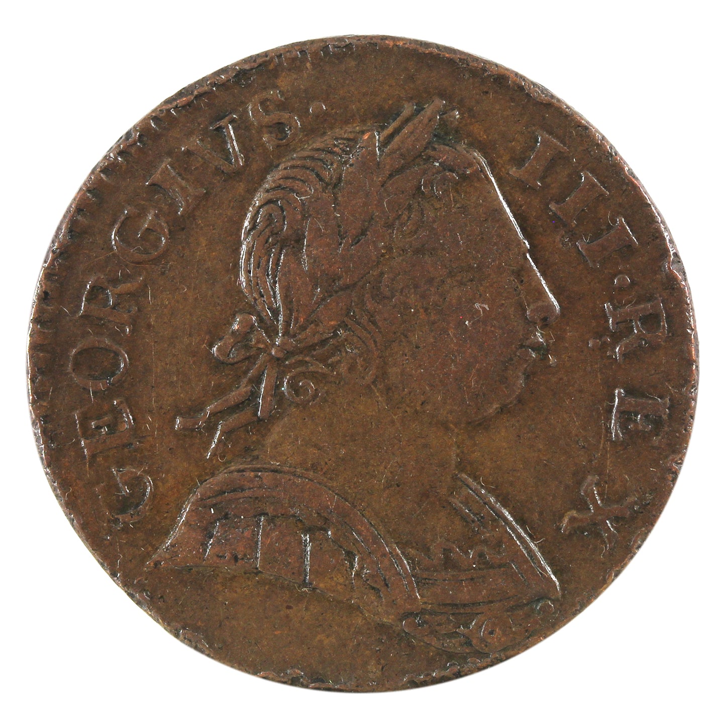 Great Britain 1775 George III Half Penny VF-EF (VF30)