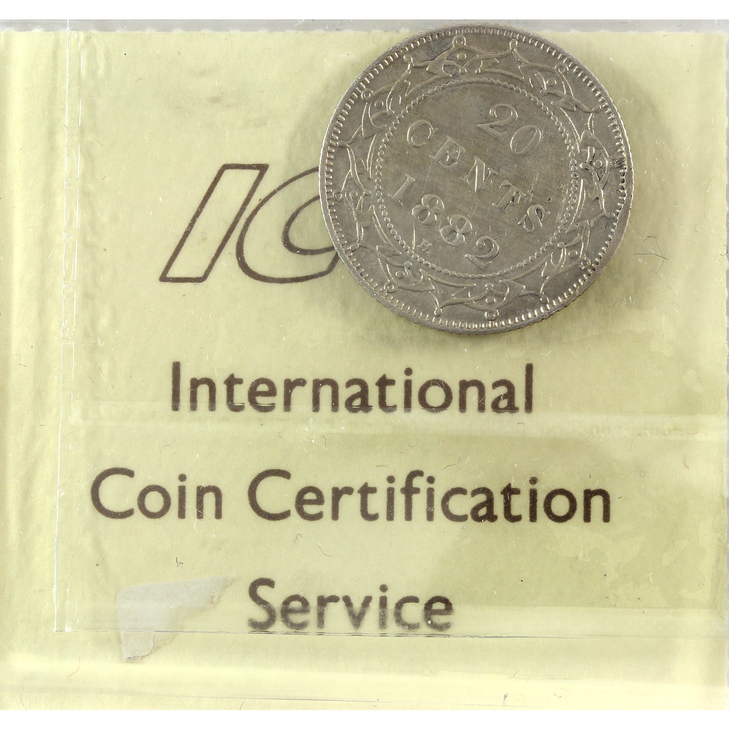 1882H Newfoundland 20-cents ICCS Certified VF30 cleaned