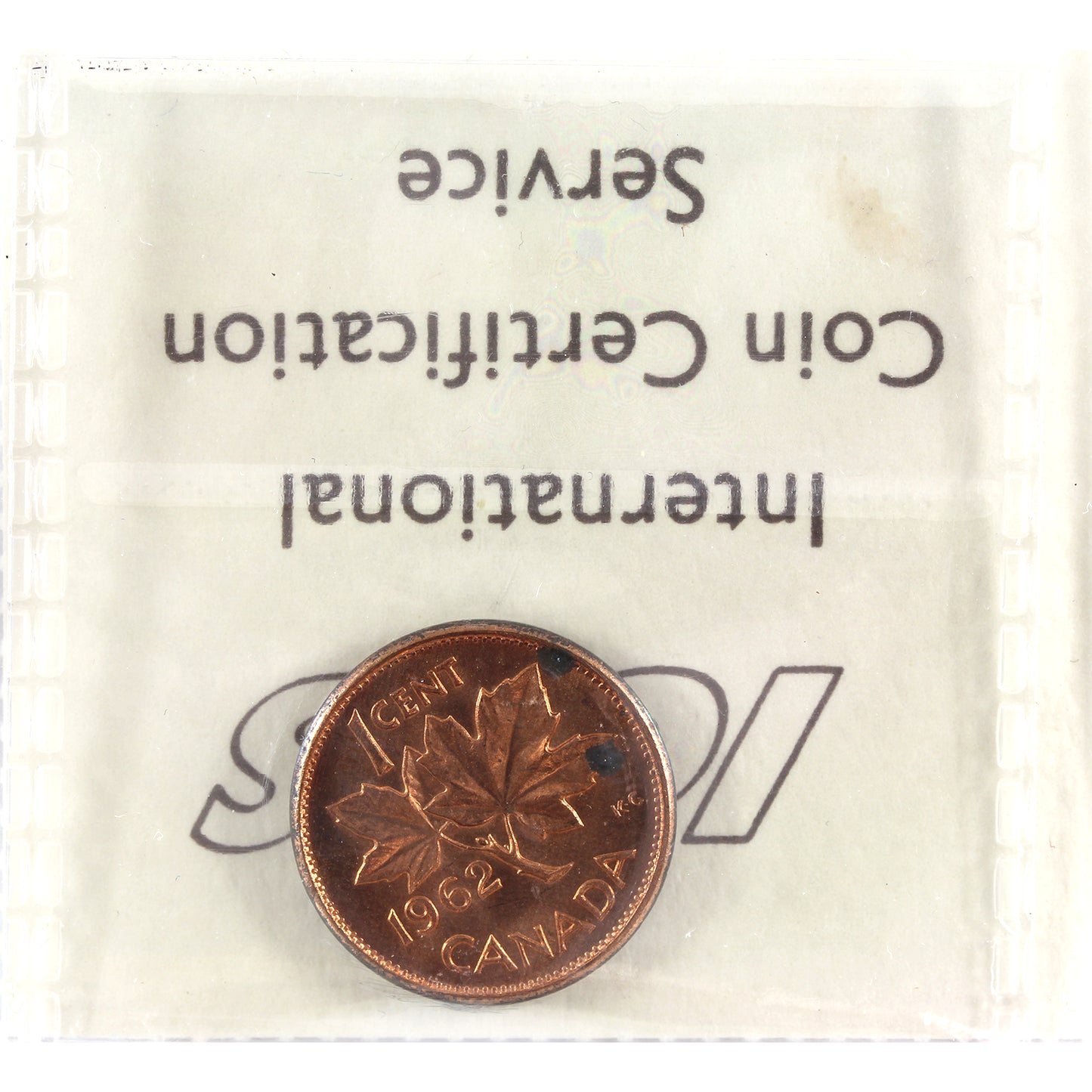 1962 Canada 1-cent ICCS Certified MS-65 Red (spots)