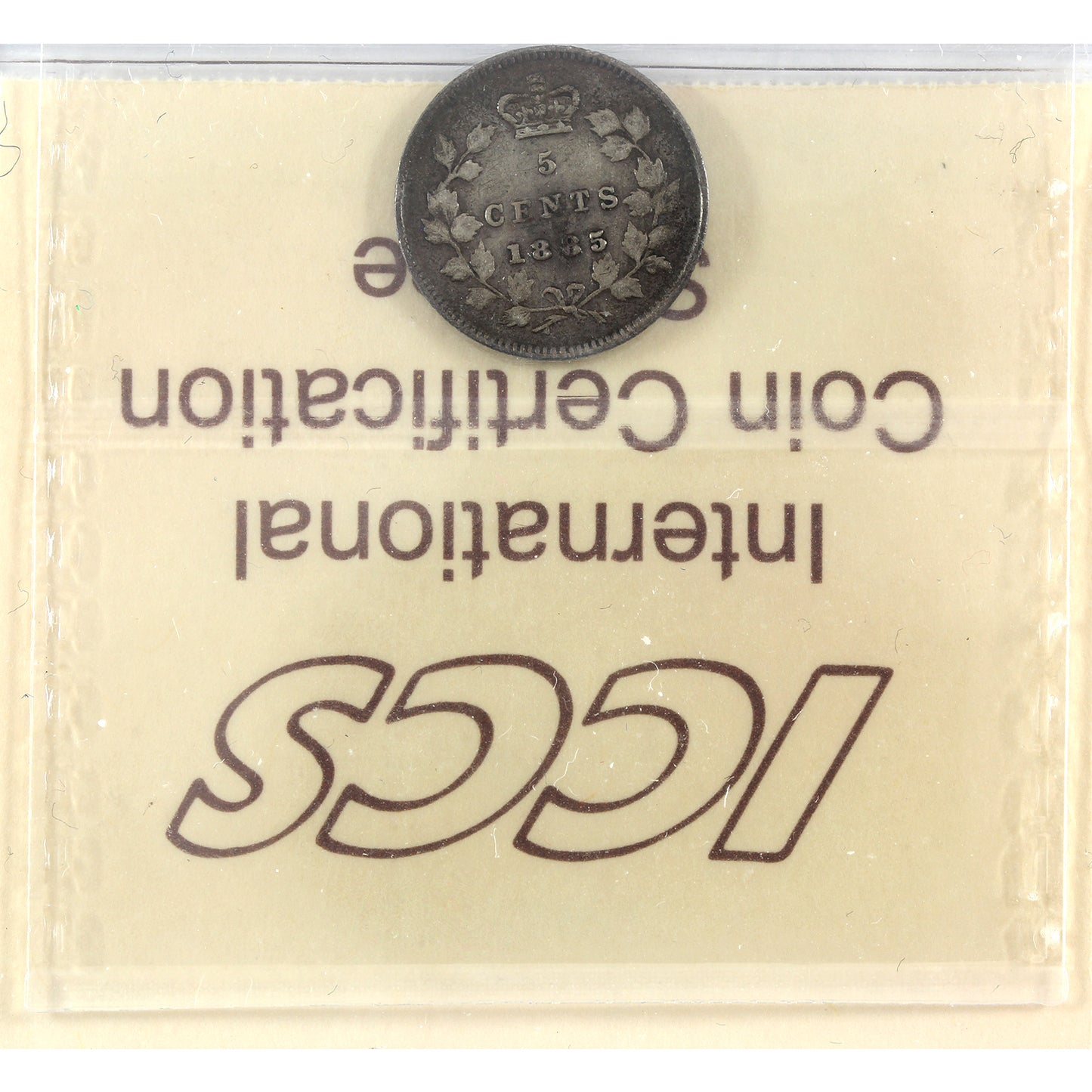1885 Large 5 Canada 5-cents ICCS Certified VF20 (toned)