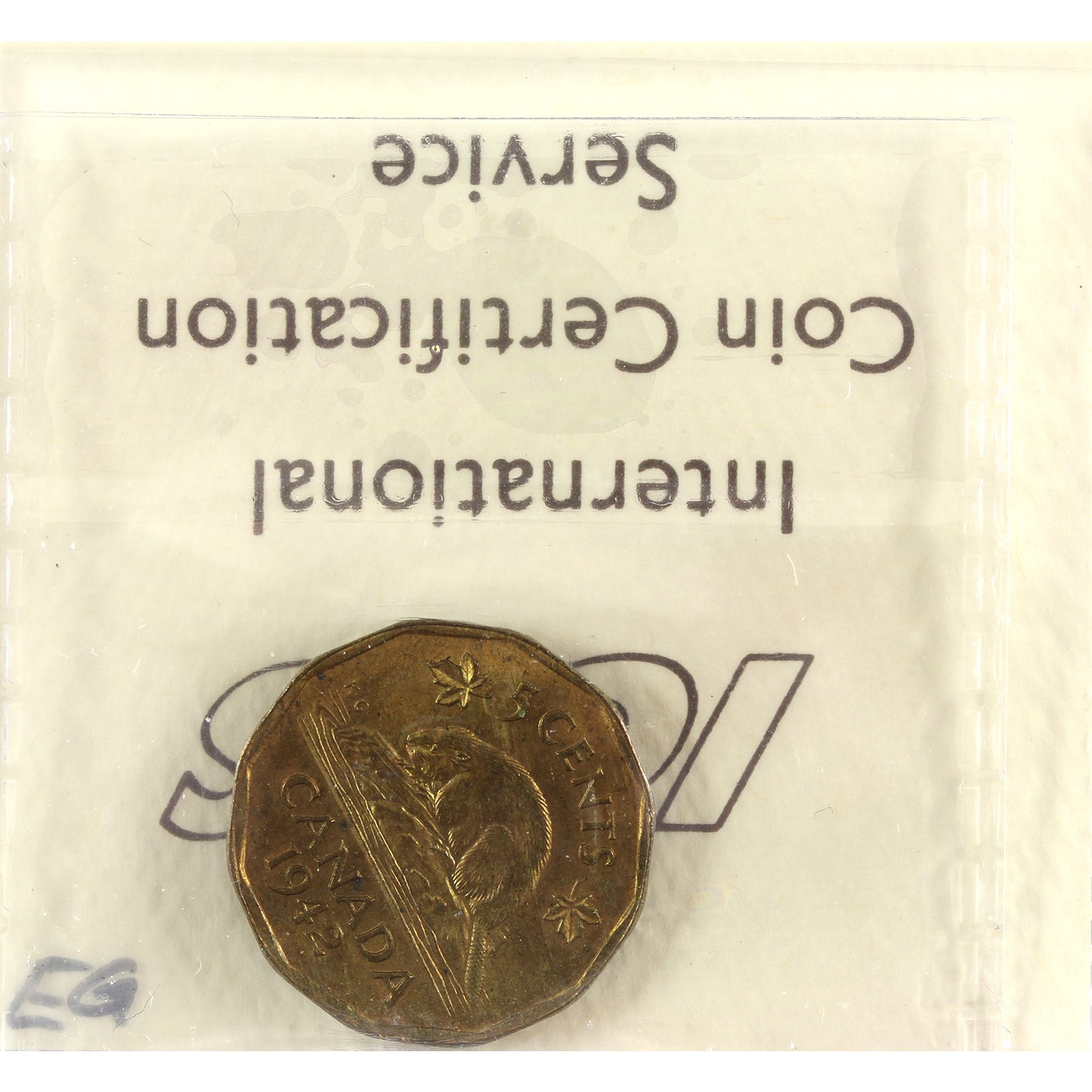 1942 Tombac Canada 5-cents ICCS Certified MS-64 (toned)