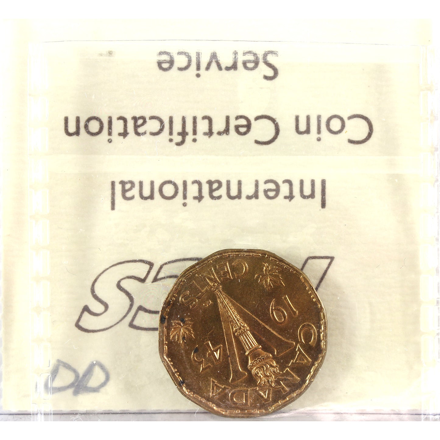 1943 Canada 5-cents ICCS Certified MS-64 (spots)