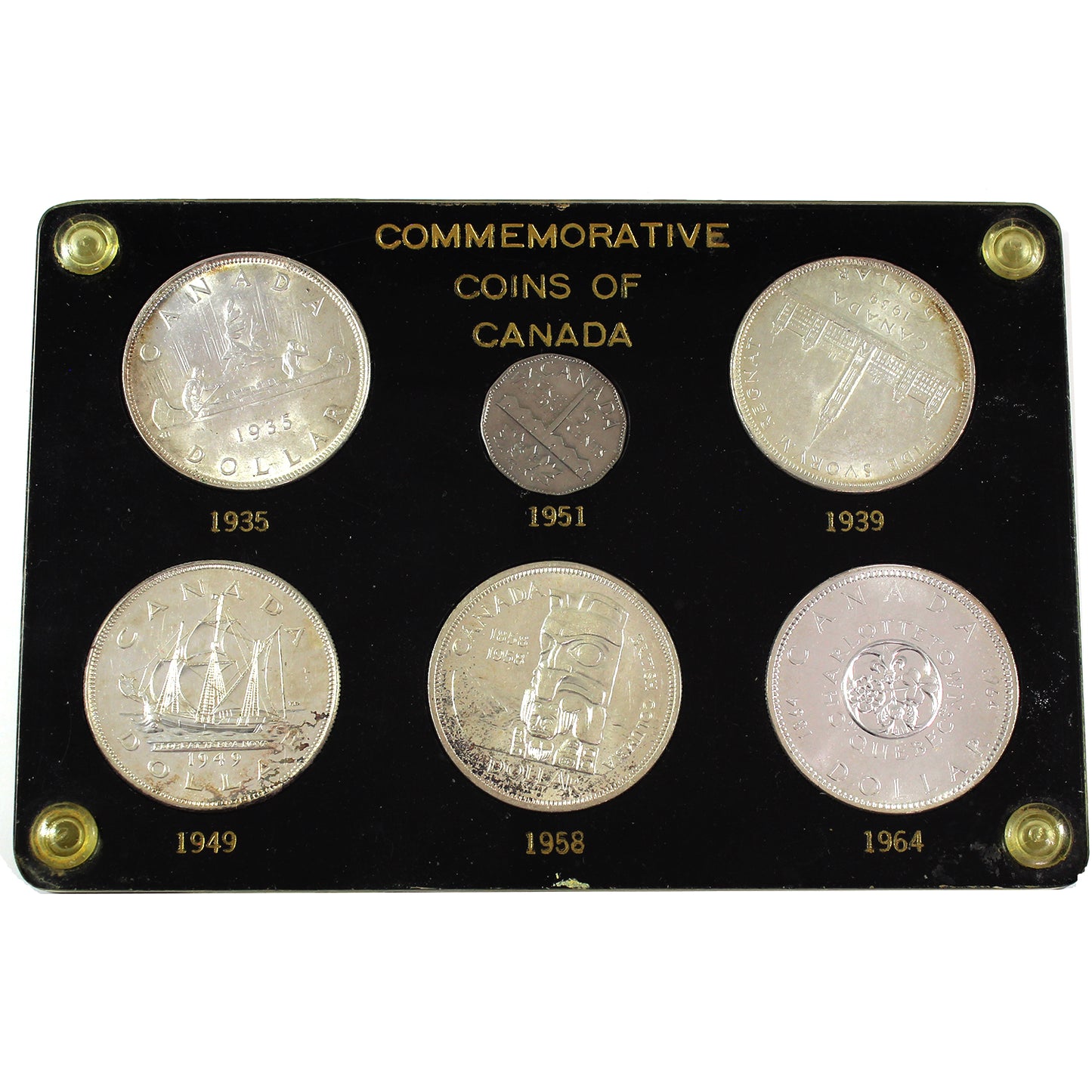 1935-1964 Commemorative Coins of Canada 6-coin Set in Screw-Lock Case