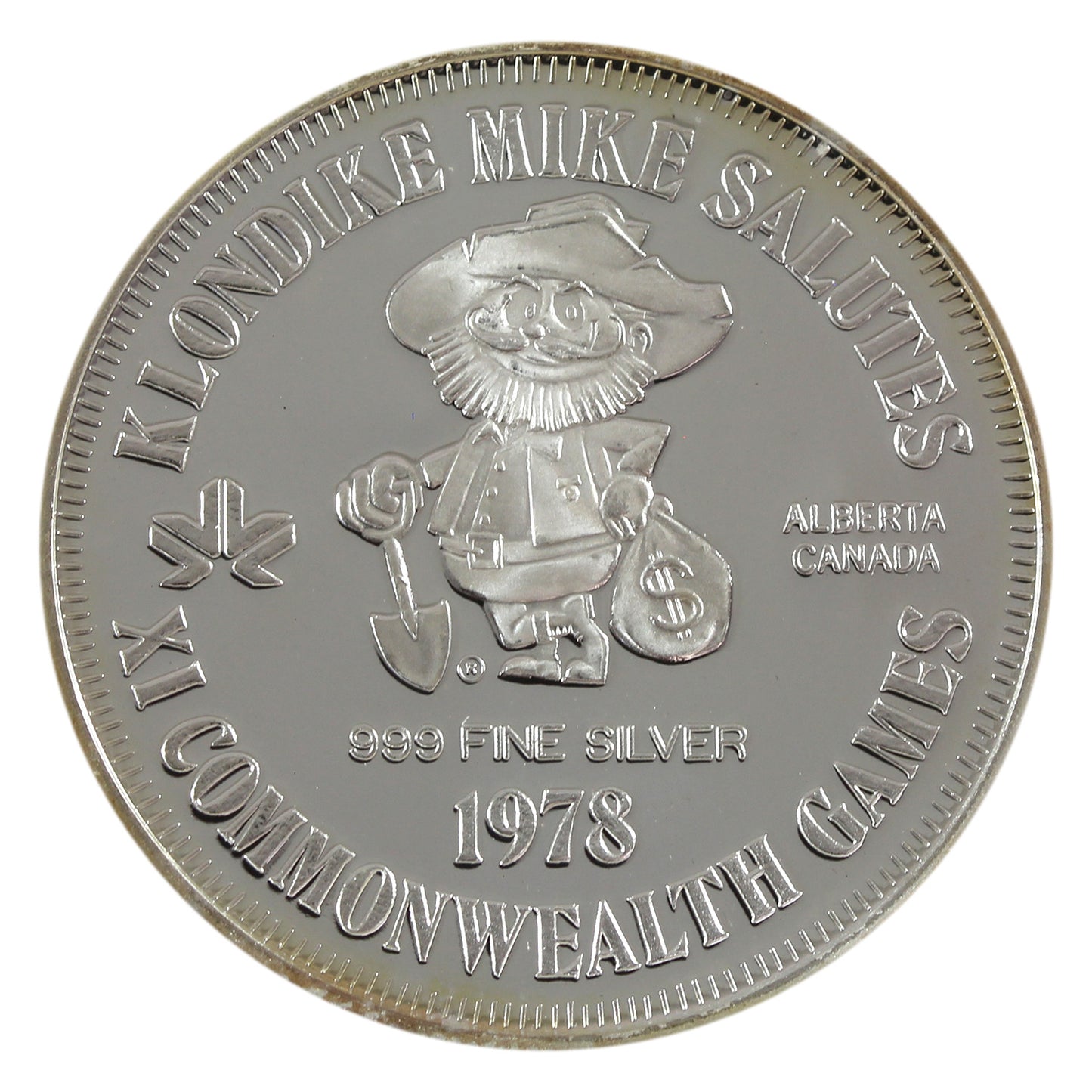 1978 Edmonton McDougall & Secord .999 Silver Proof Klondike $1 Token (No Tax) (Toned)