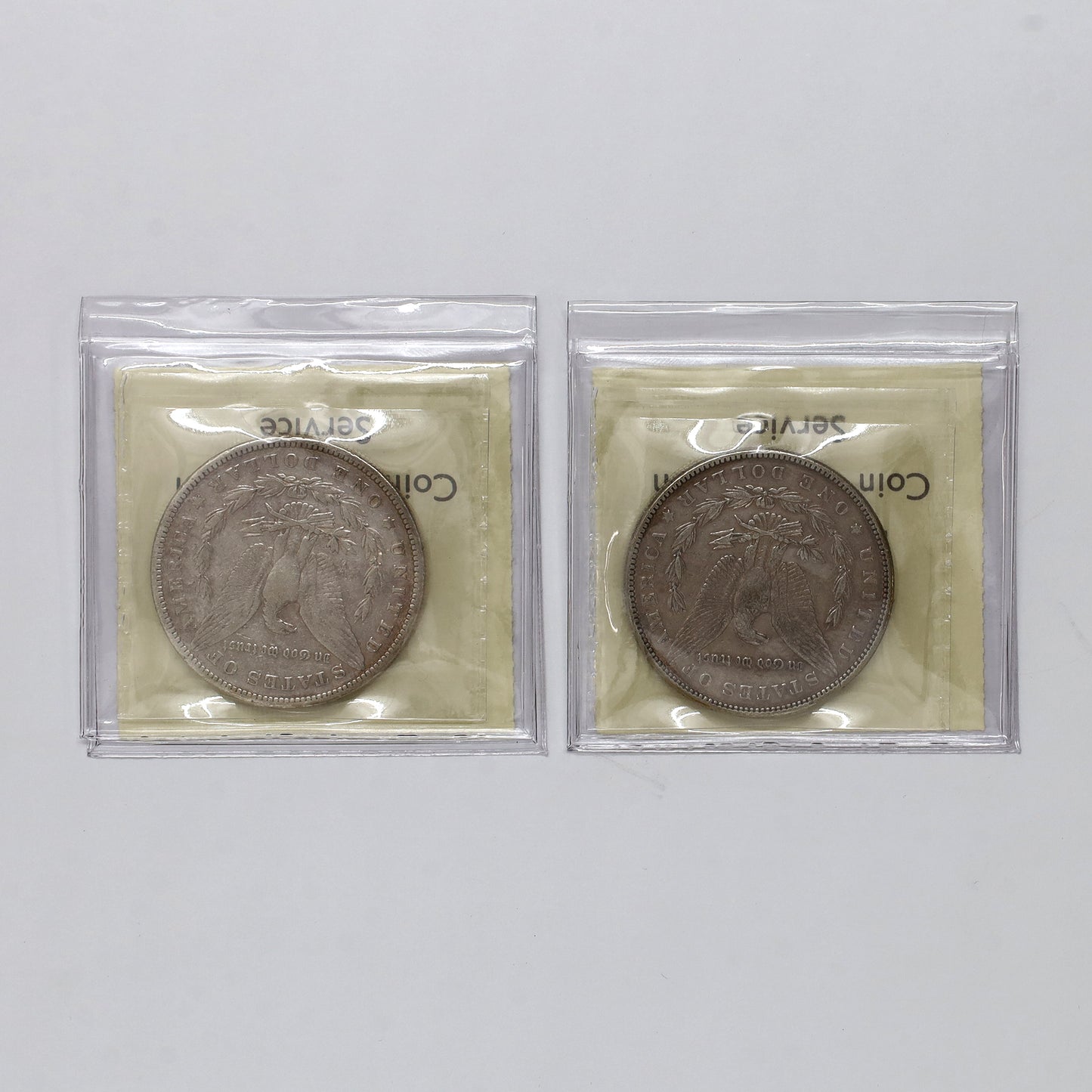 Pair of 1880 & 1883 USA Morgan Dollars ICCS Certified F12 & VF20, 2pcs