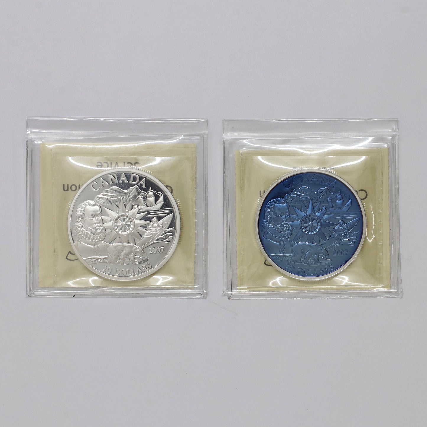 Pair of 2007 Canada $20 Intl. Polar Year Sterling Silver ICCS Cert. PF67 UHC, 2pcs