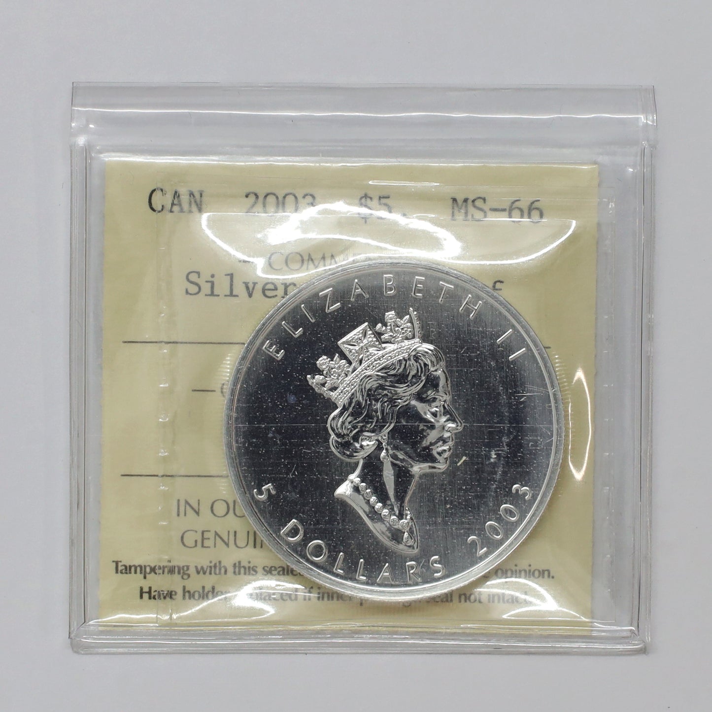 2003 Canada $5 Coloured Silver Maple Leaf: Summer ICCS Certified MS66 (No Tax)