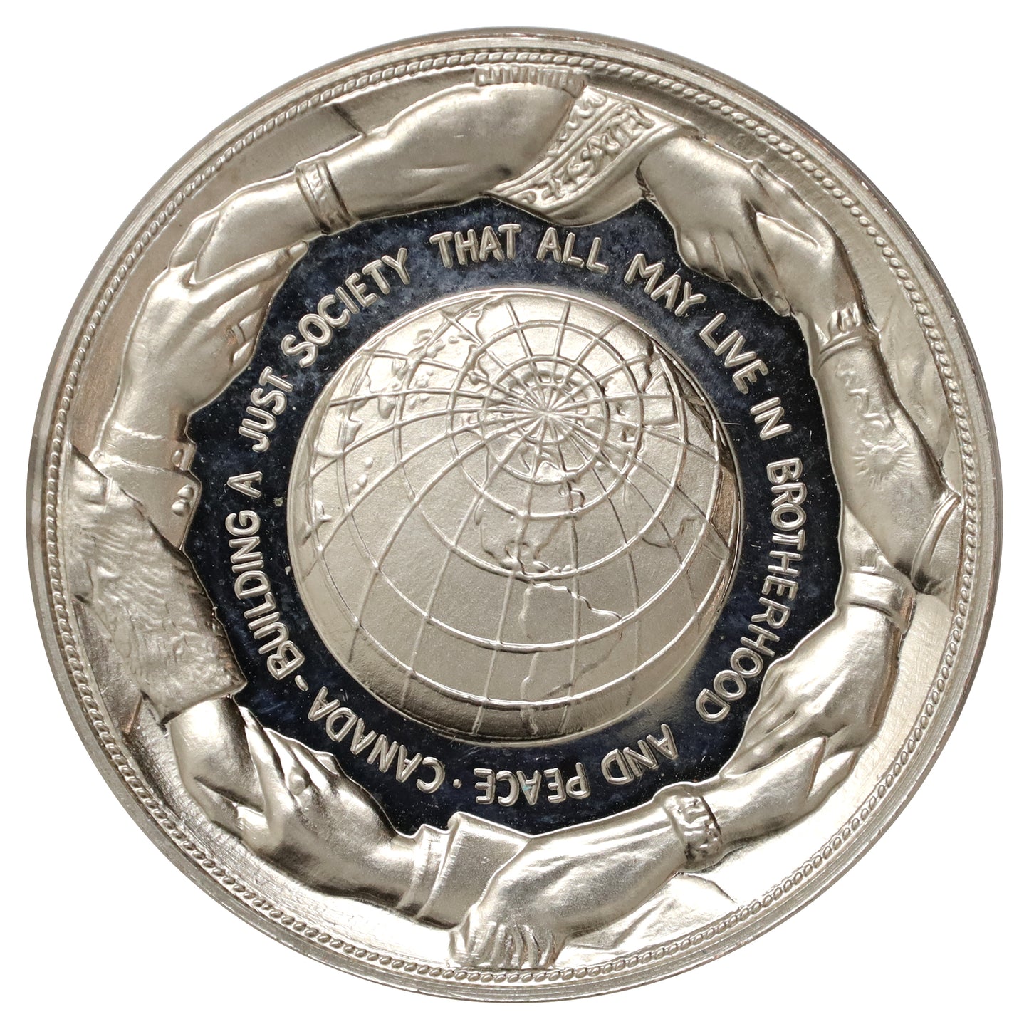 1969 Pierre Elliott Trudeau "Building a Just Society" Silver-Toned Medallion