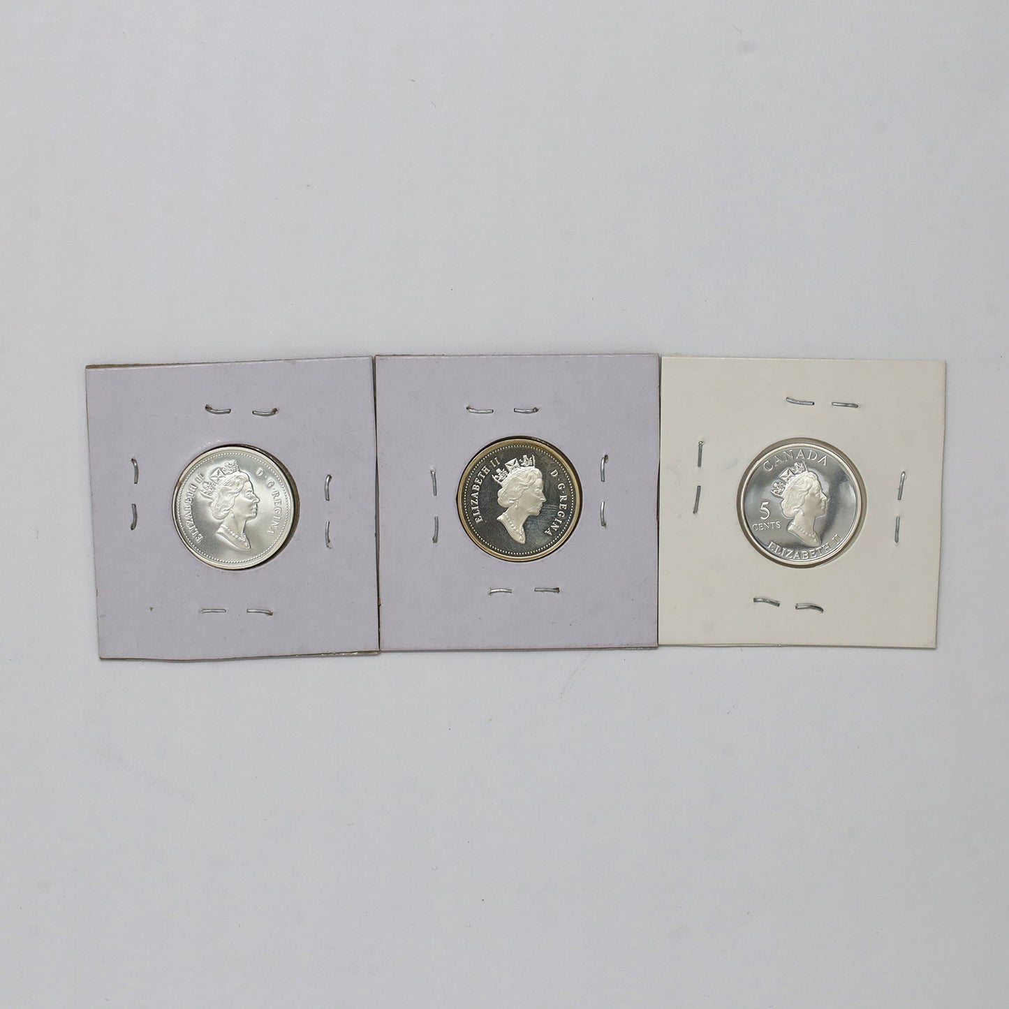 Lot of 3x 2000-2002 Canada 5-cents Historical Sterling Silver Proofs, 3pcs (Coins Only)