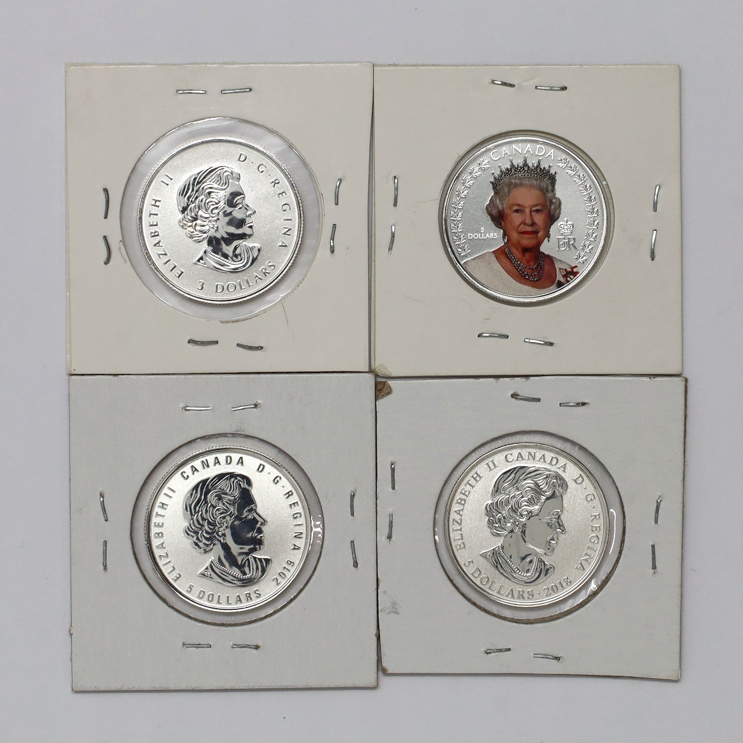 Lot of 4x 2018-2022 Canada $3 & $5 99.99% Fine Silver Coins, 4pcs (No Tax) Coins Only