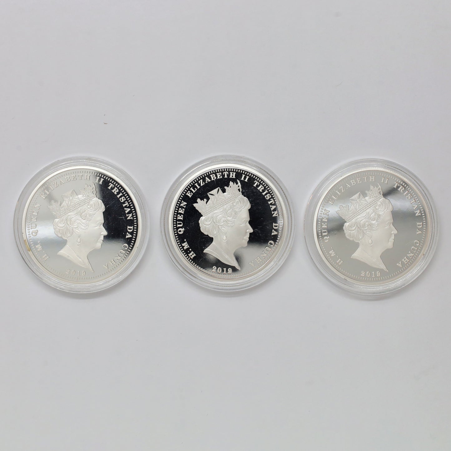 Lot of 3x 2019 Bradford Exchange WWI "Flying Aces" Silver-Plated Crowns, 3pcs (issues)