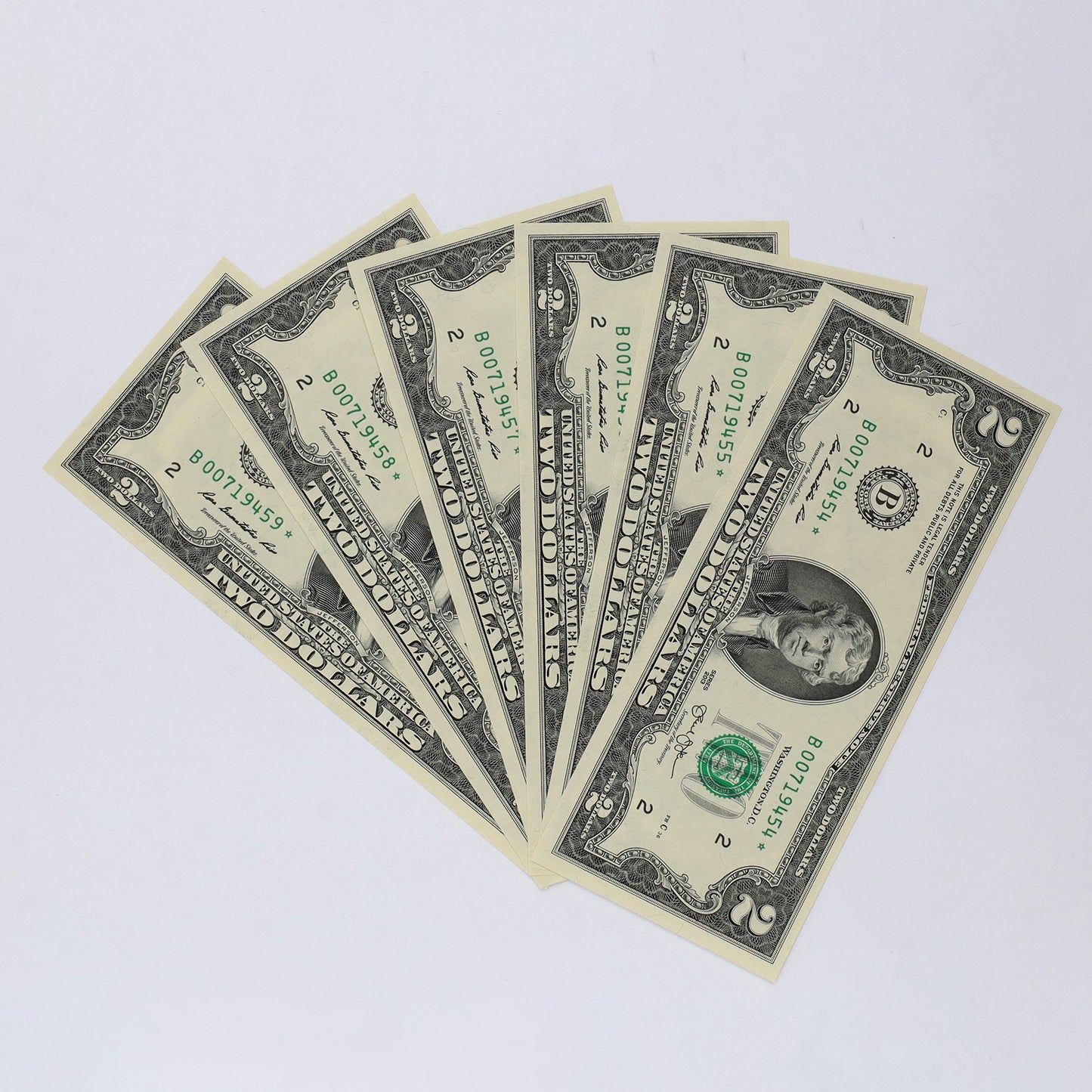 Lot of 6x Sequential 2013 USA $1 Star Notes, Philadelphia, Rios-Lew, 6pcs