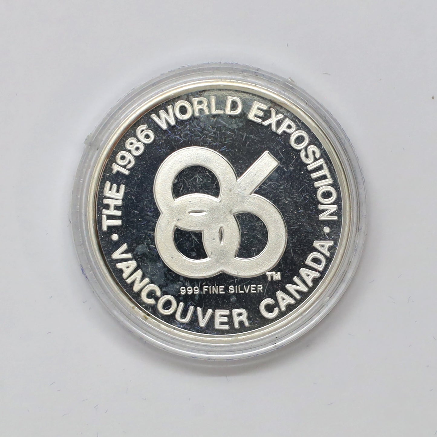1986 Vancouver, BC, World Exposition Expo Centre .999 Fine Silver Medallion (No Tax) wear
